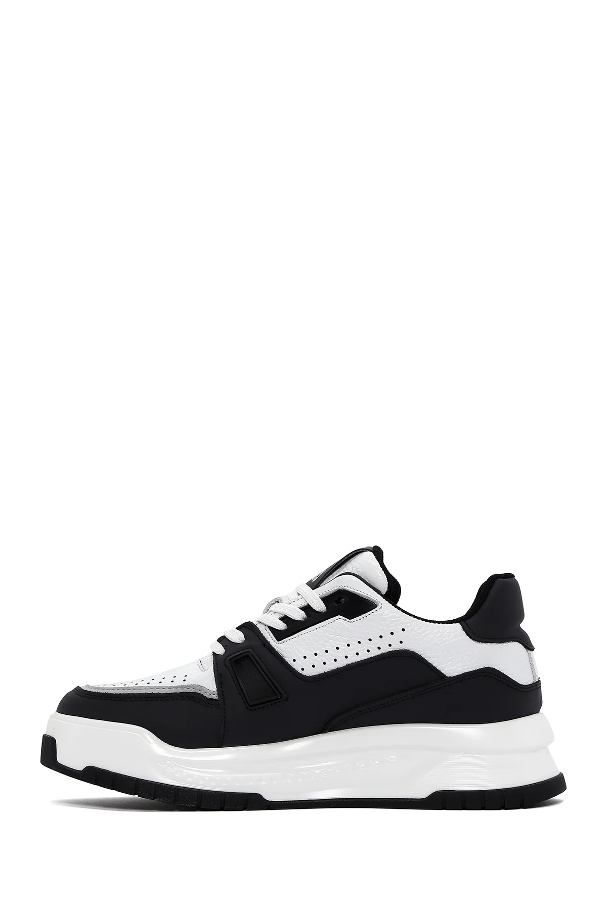 Erkek Beyaz Deri Kalın Tabanlı Sneaker - Image 2