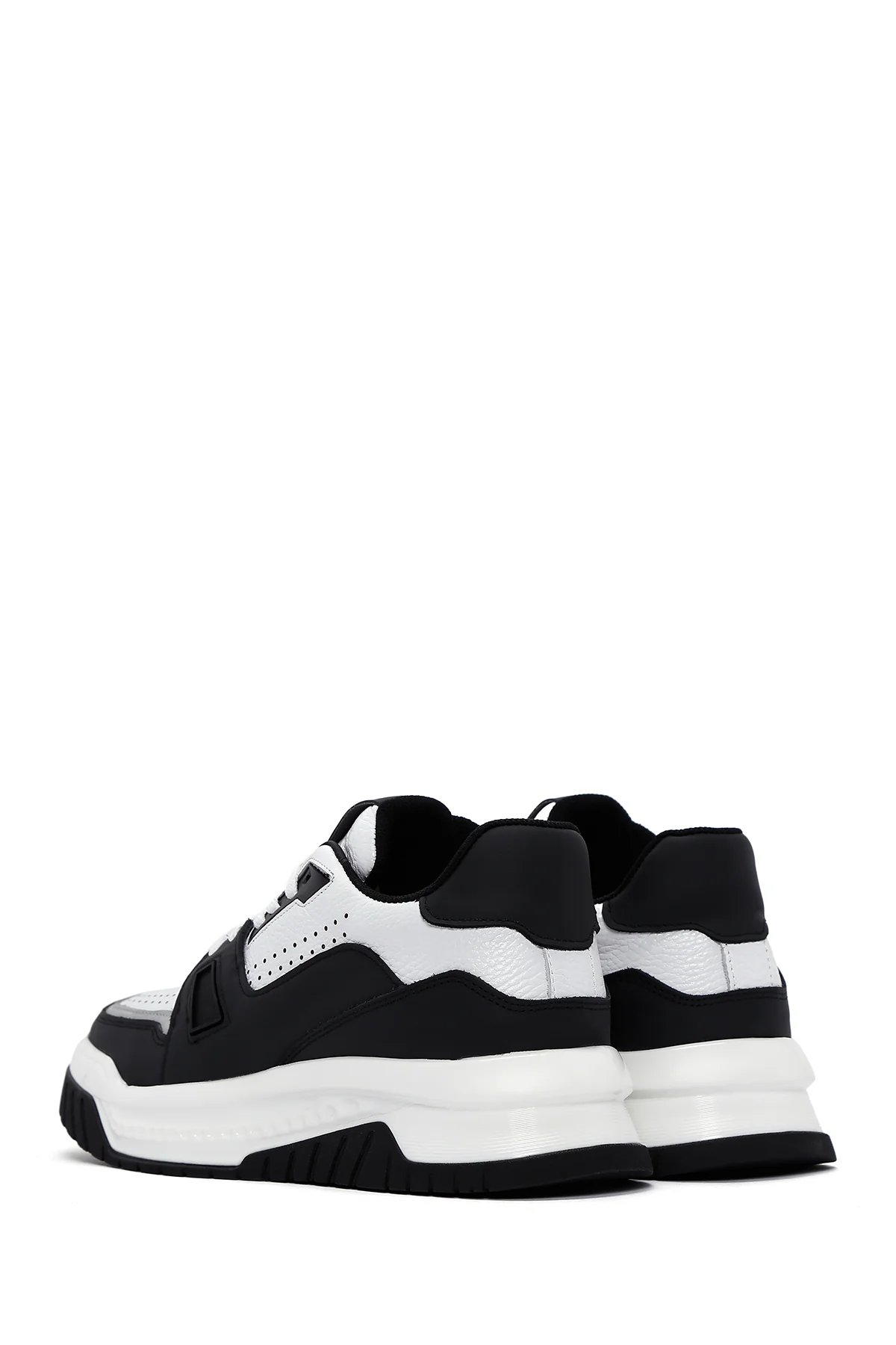 Erkek Beyaz Deri Kalın Tabanlı Sneaker - Image 5