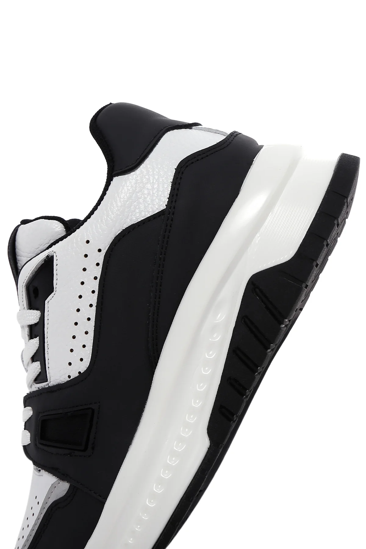 Erkek Beyaz Deri Kalın Tabanlı Sneaker - Image 7