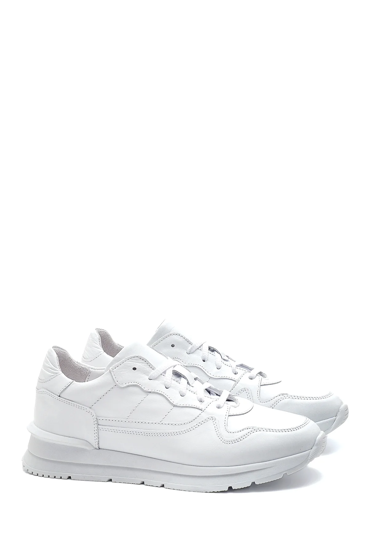 Erkek Beyaz Deri Sneaker - Image 3