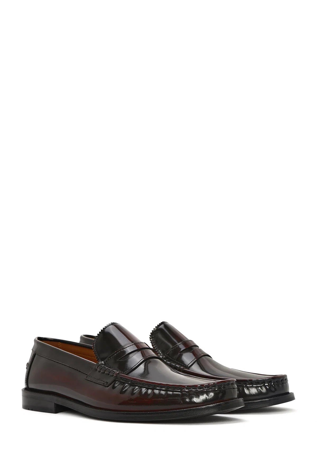 Erkek Bordo Deri Klasik Loafer - Image 3