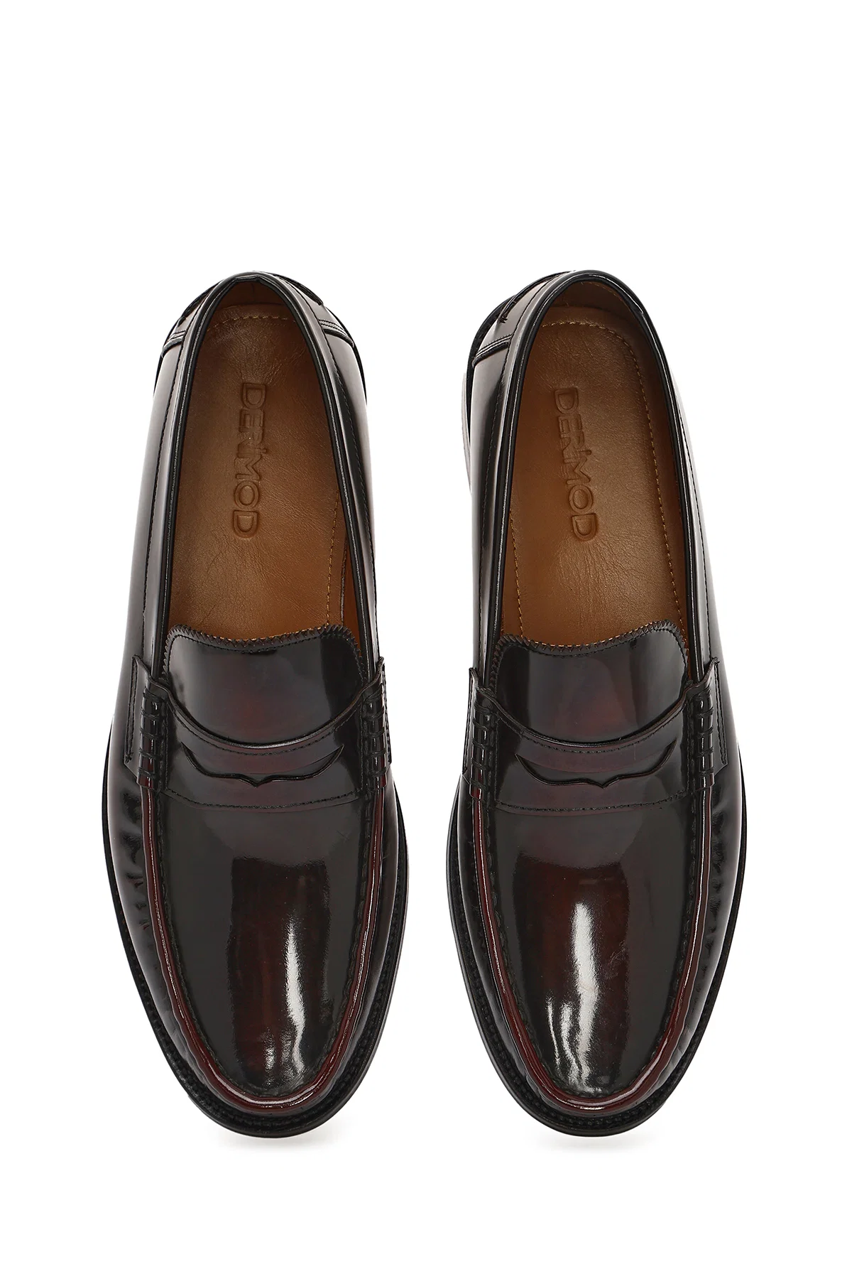 Erkek Bordo Deri Klasik Loafer - Image 7