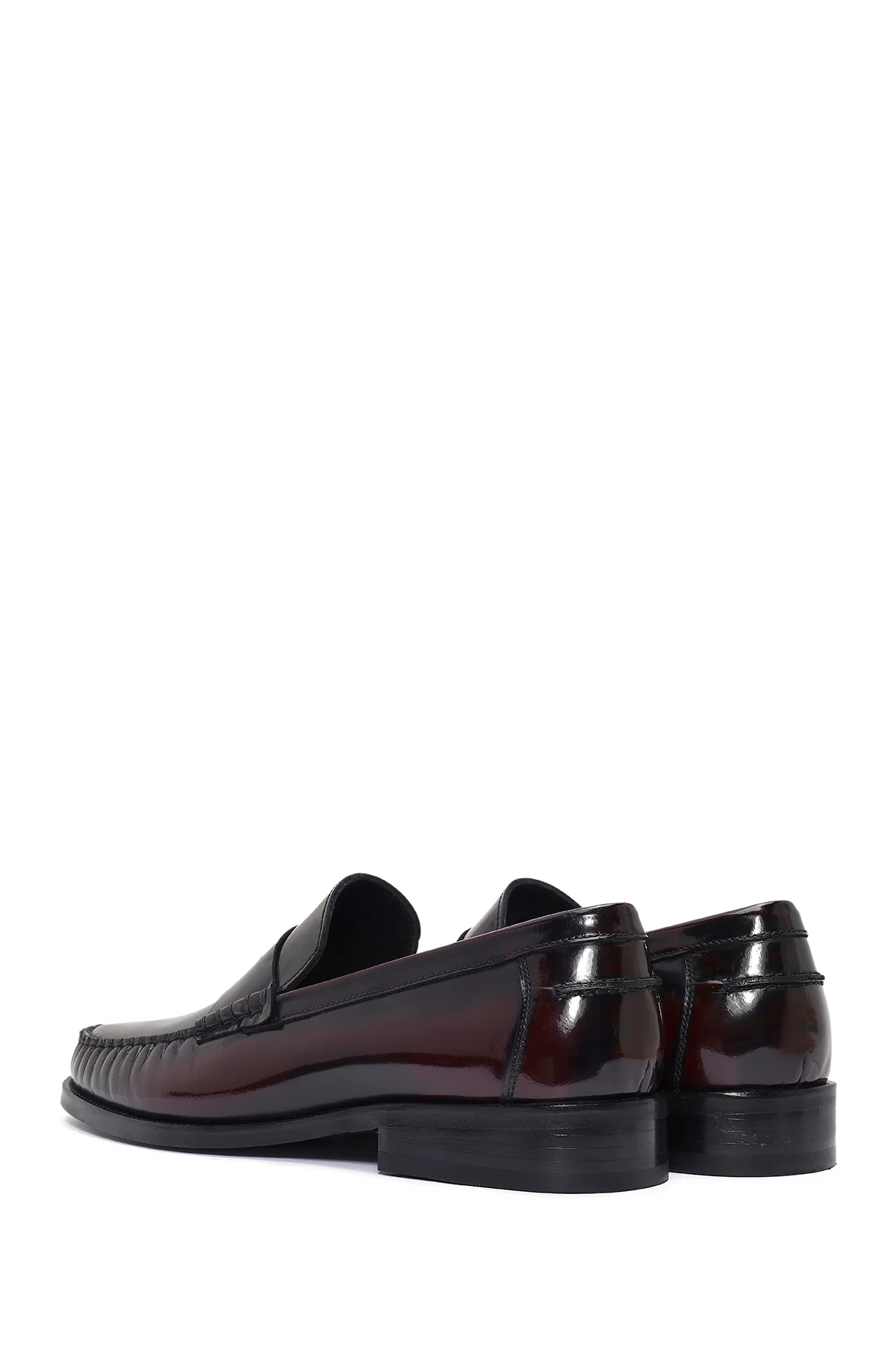 Erkek Bordo Deri Klasik Loafer - Image 5