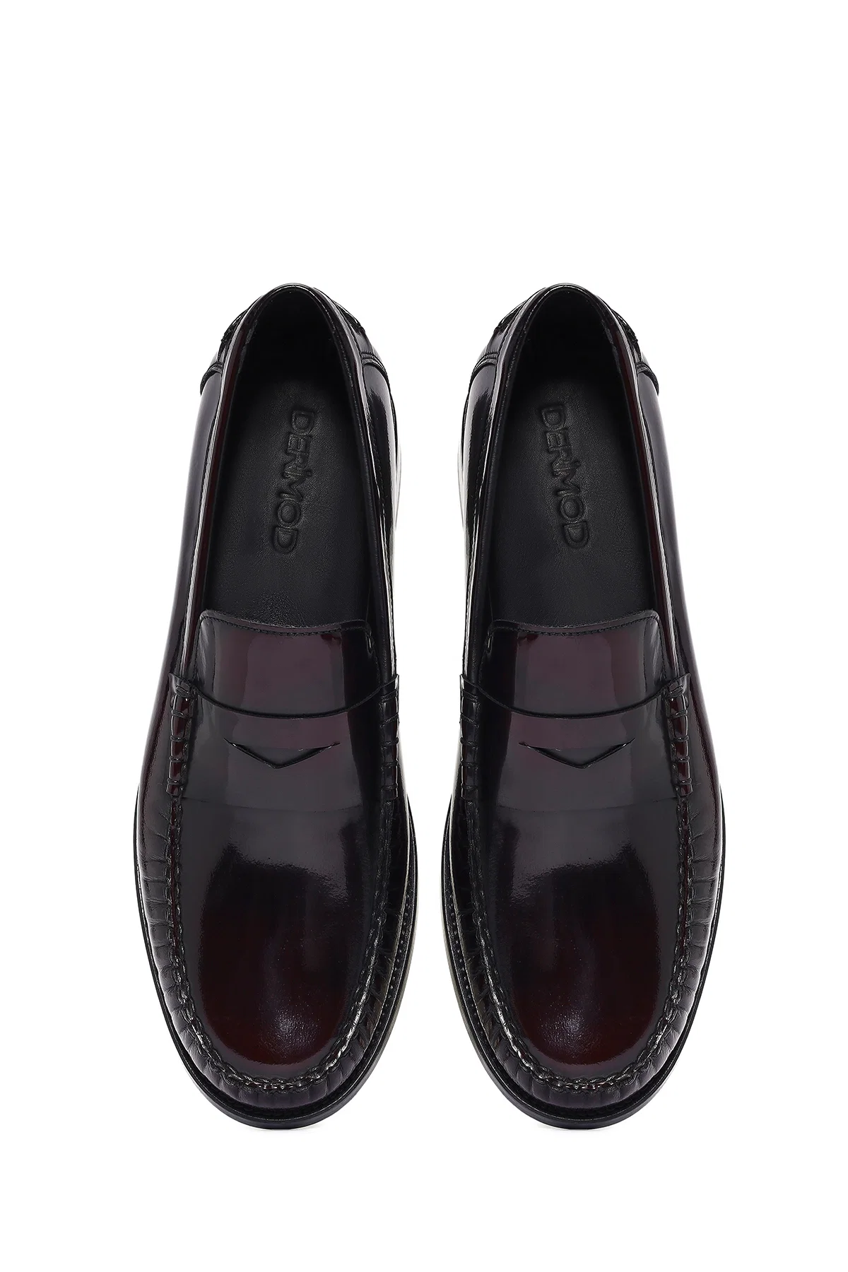 Erkek Bordo Deri Klasik Loafer - Image 7