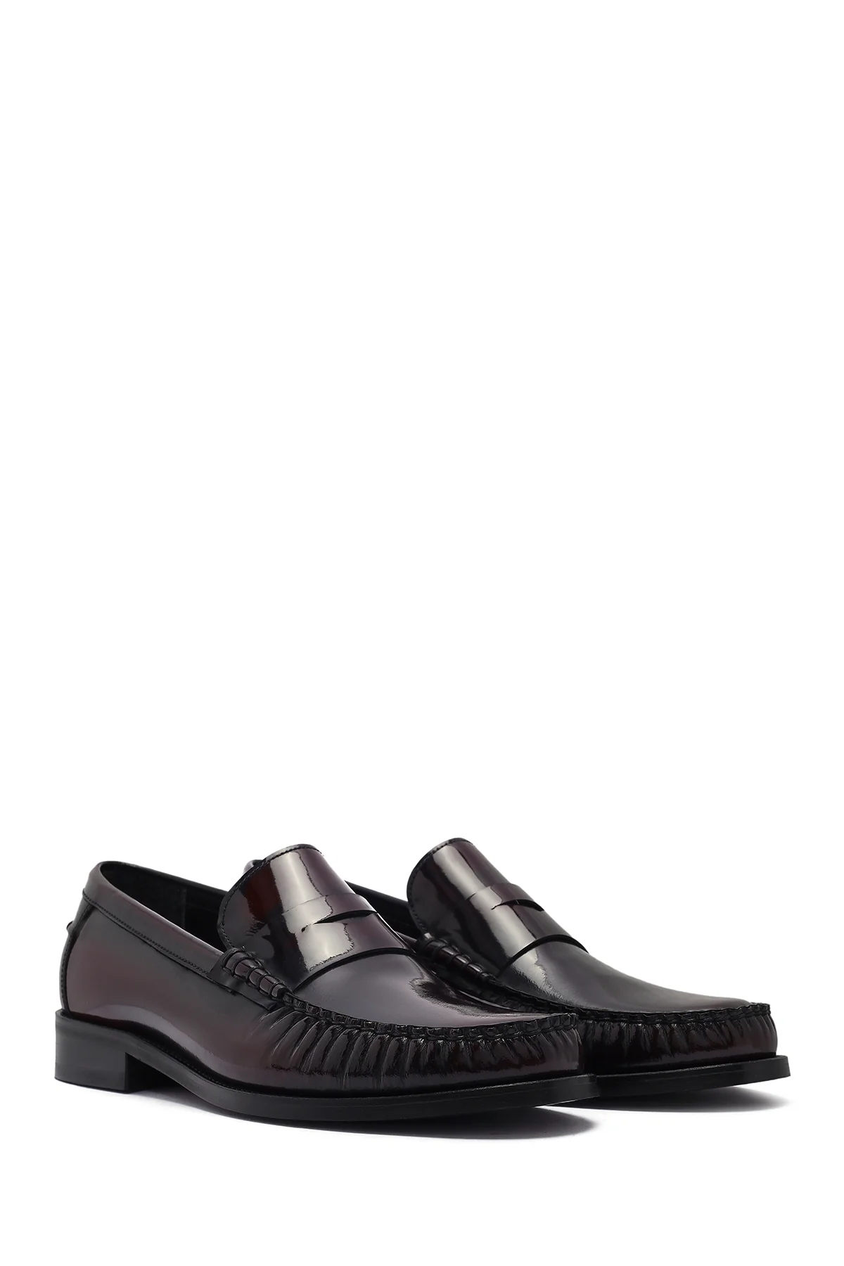 Erkek Bordo Deri Klasik Loafer - Image 2