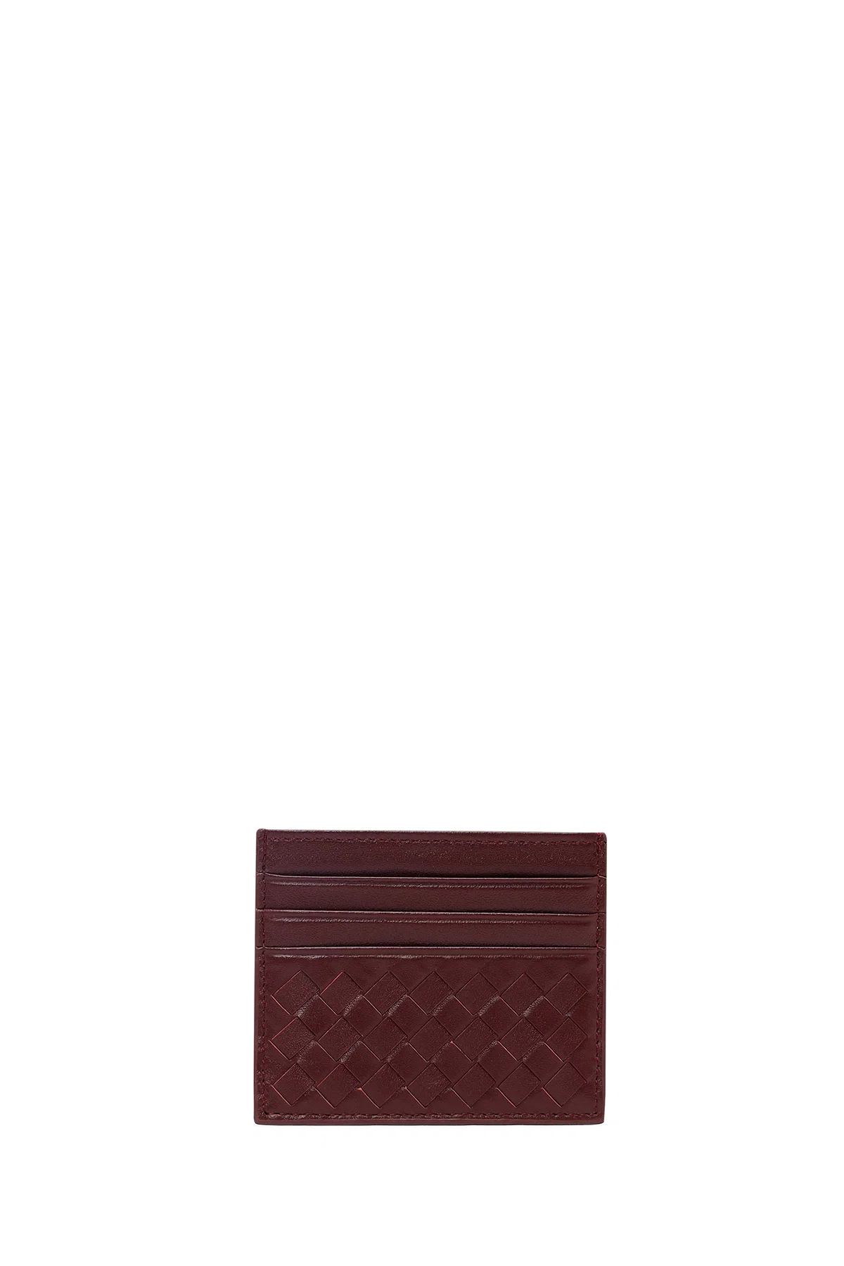 Erkek Bordo Örgülü Deri Kartlık - Image 3