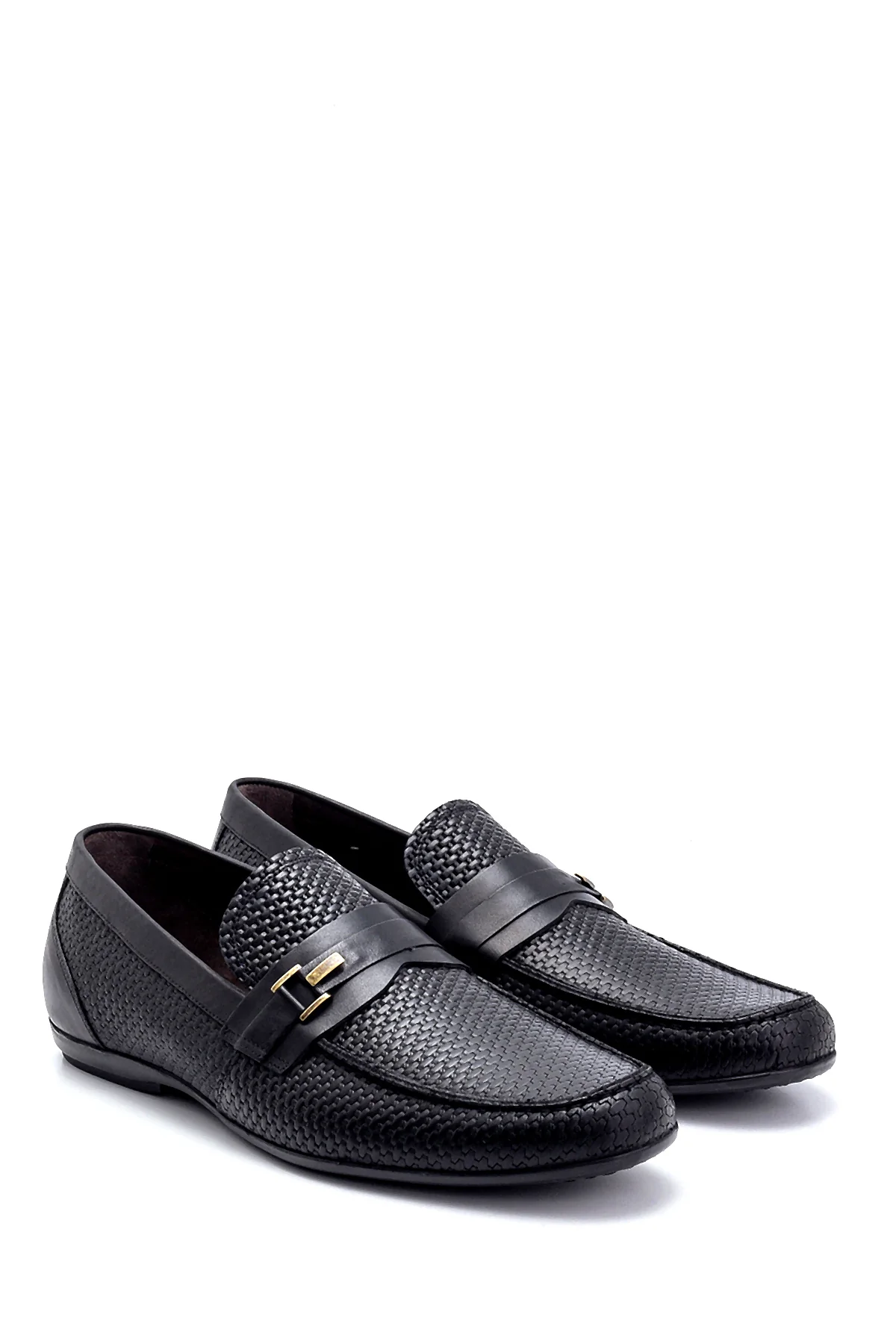 Erkek Deri Baskı Detaylı Loafer - Image 3