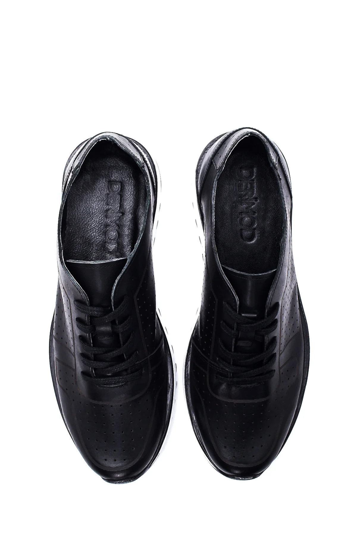 Erkek Deri Delikli Sneaker - Image 6