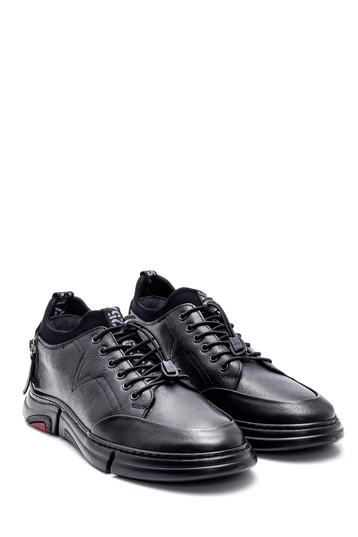 Erkek Deri Fermuar Detaylı Sneaker - Image 3