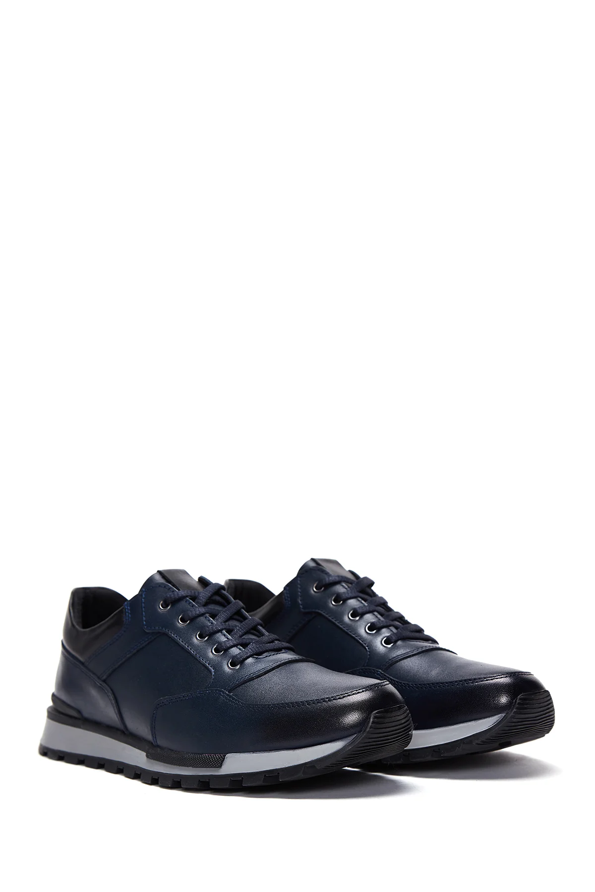 Erkek Deri Lacivert Sneaker - Image 3