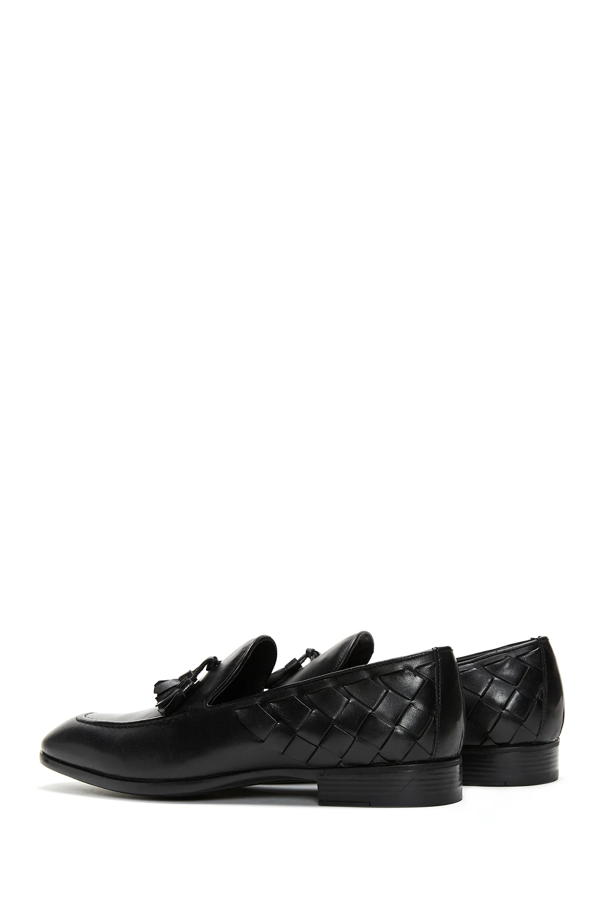 Erkek Deri Örgü Detaylı Klasik Loafer - Image 5
