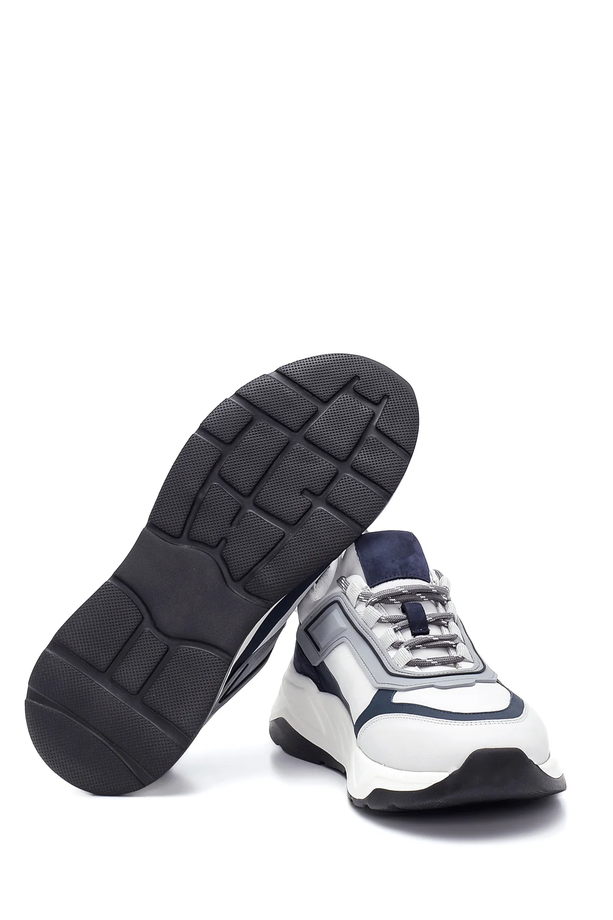Erkek Deri Şerit Detaylı Sneaker - Image 4