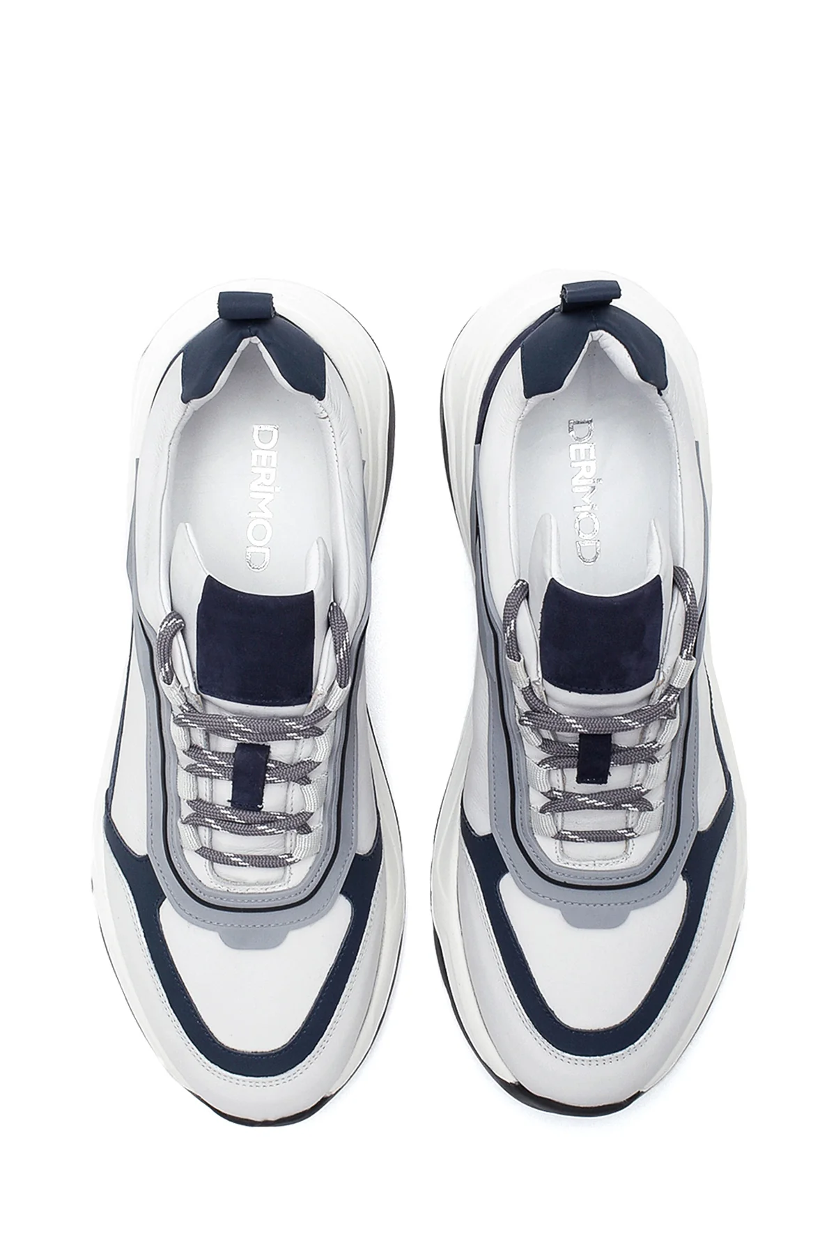 Erkek Deri Şerit Detaylı Sneaker - Image 7