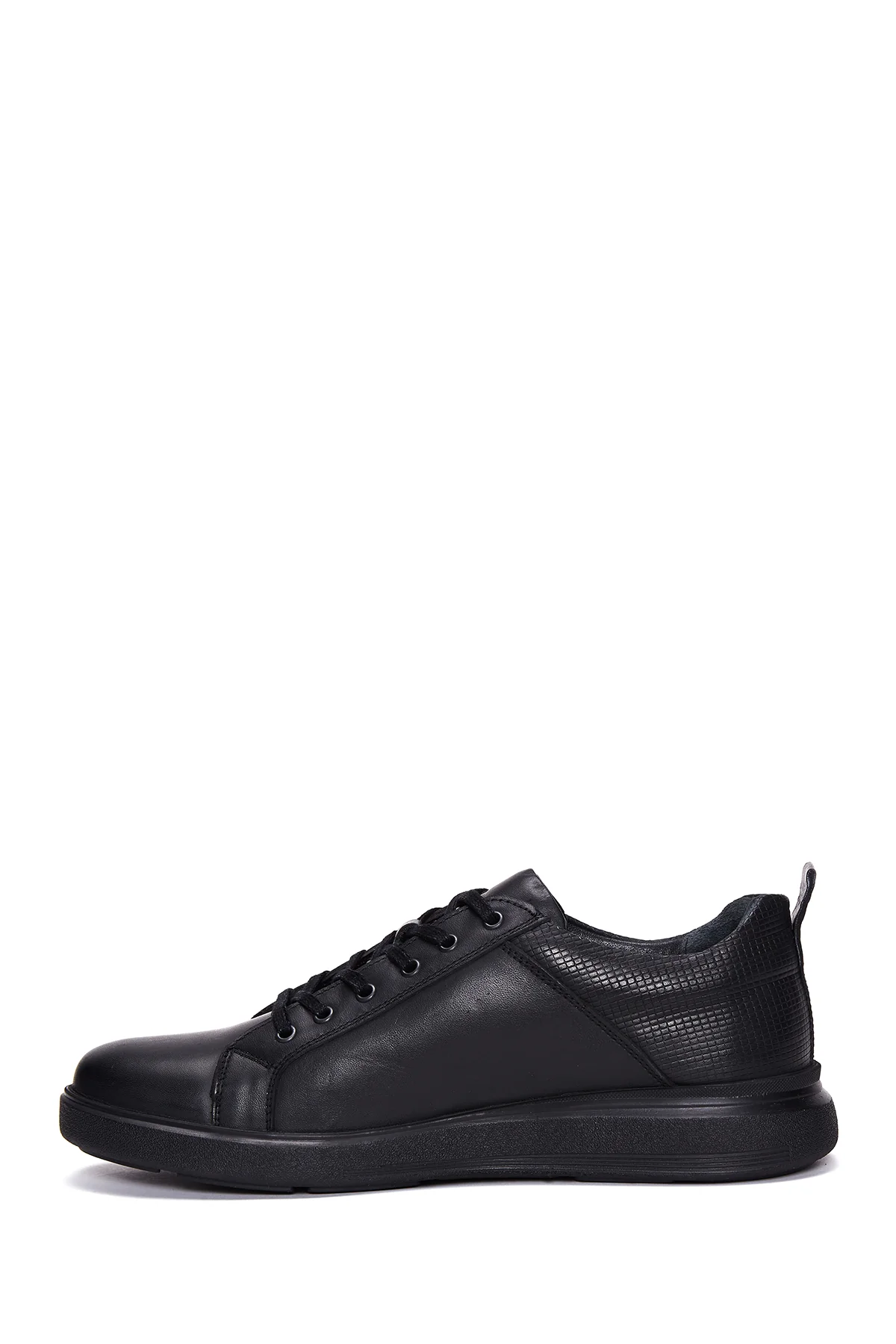 Erkek Deri Siyah Casual Sneaker - Image 2