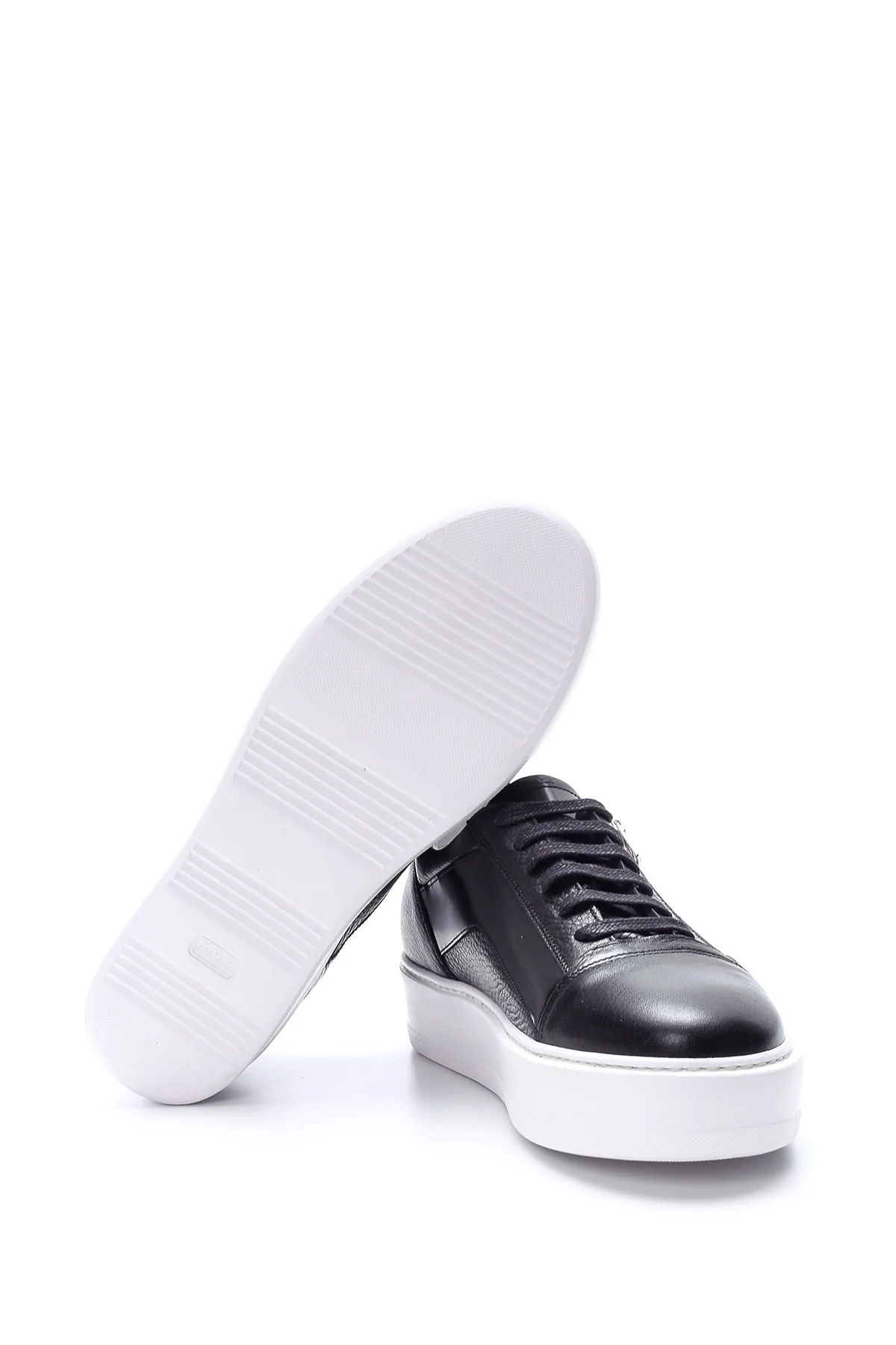 Erkek Fermuar Detaylı Deri Sneaker - Image 4