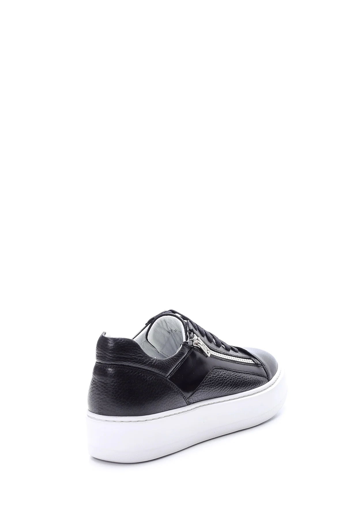 Erkek Fermuar Detaylı Deri Sneaker - Image 5