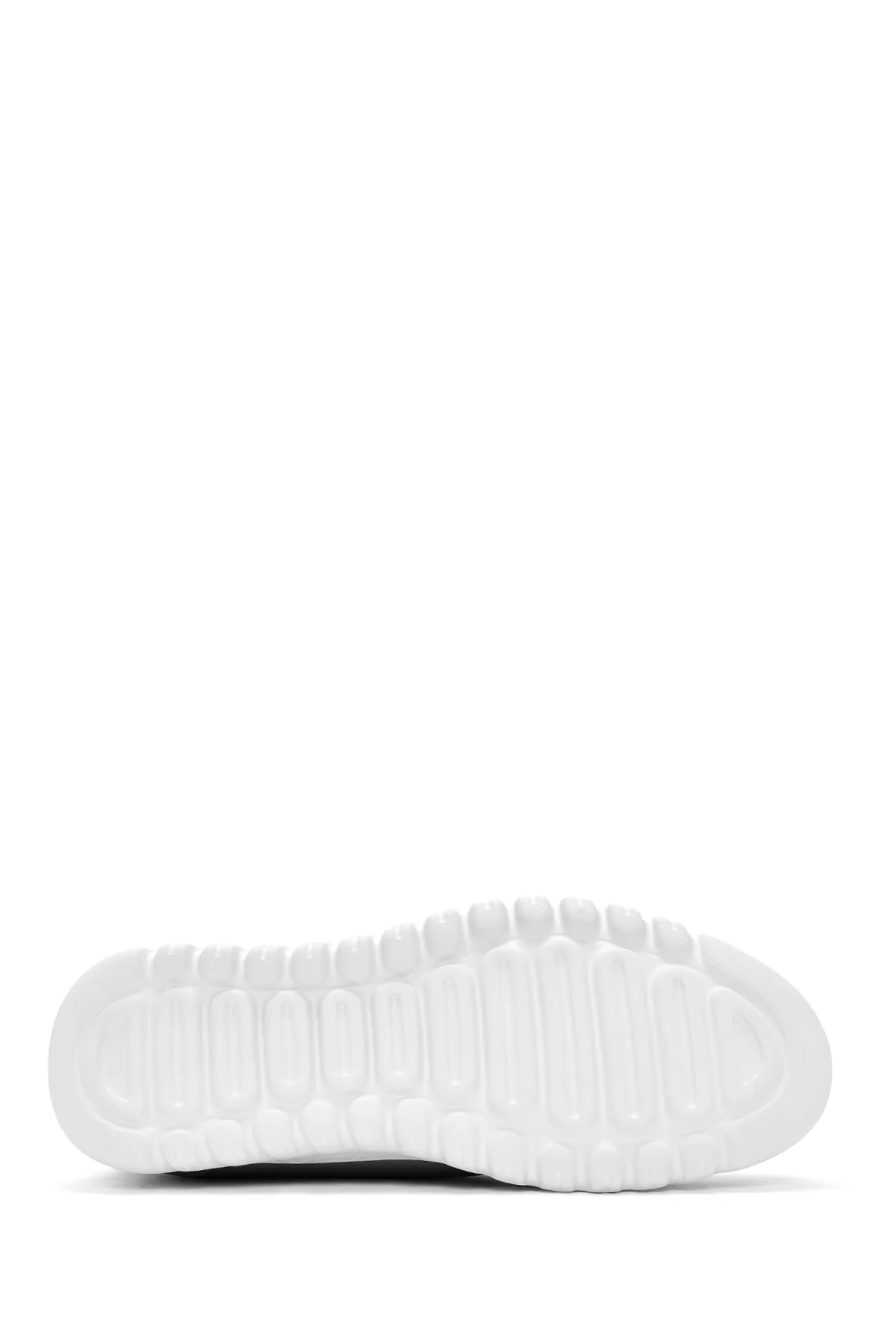 Erkek Gri Bağcıklı Deri Casual Sneaker - Image 4