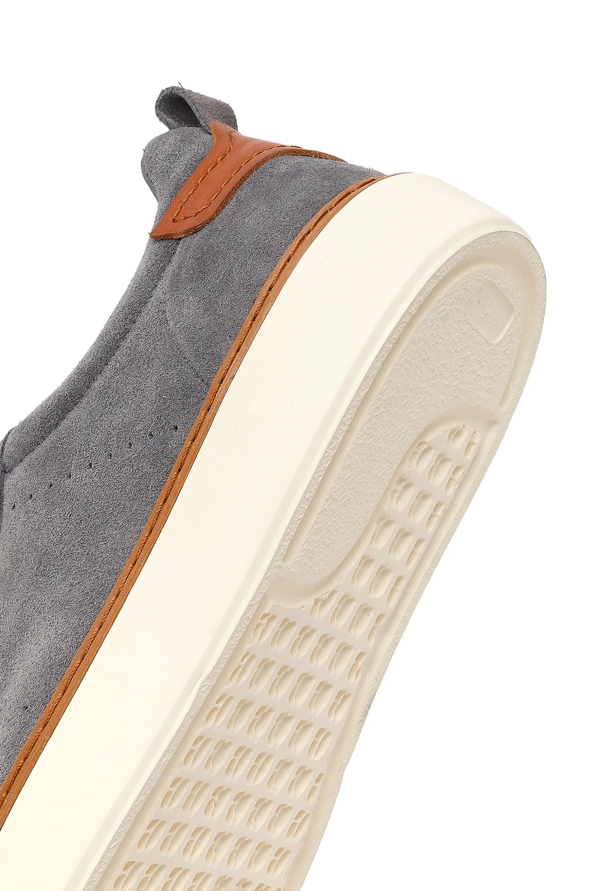 Erkek Gri Bağcıklı Kalın Tabanlı Süet Deri Sneaker - Image 8