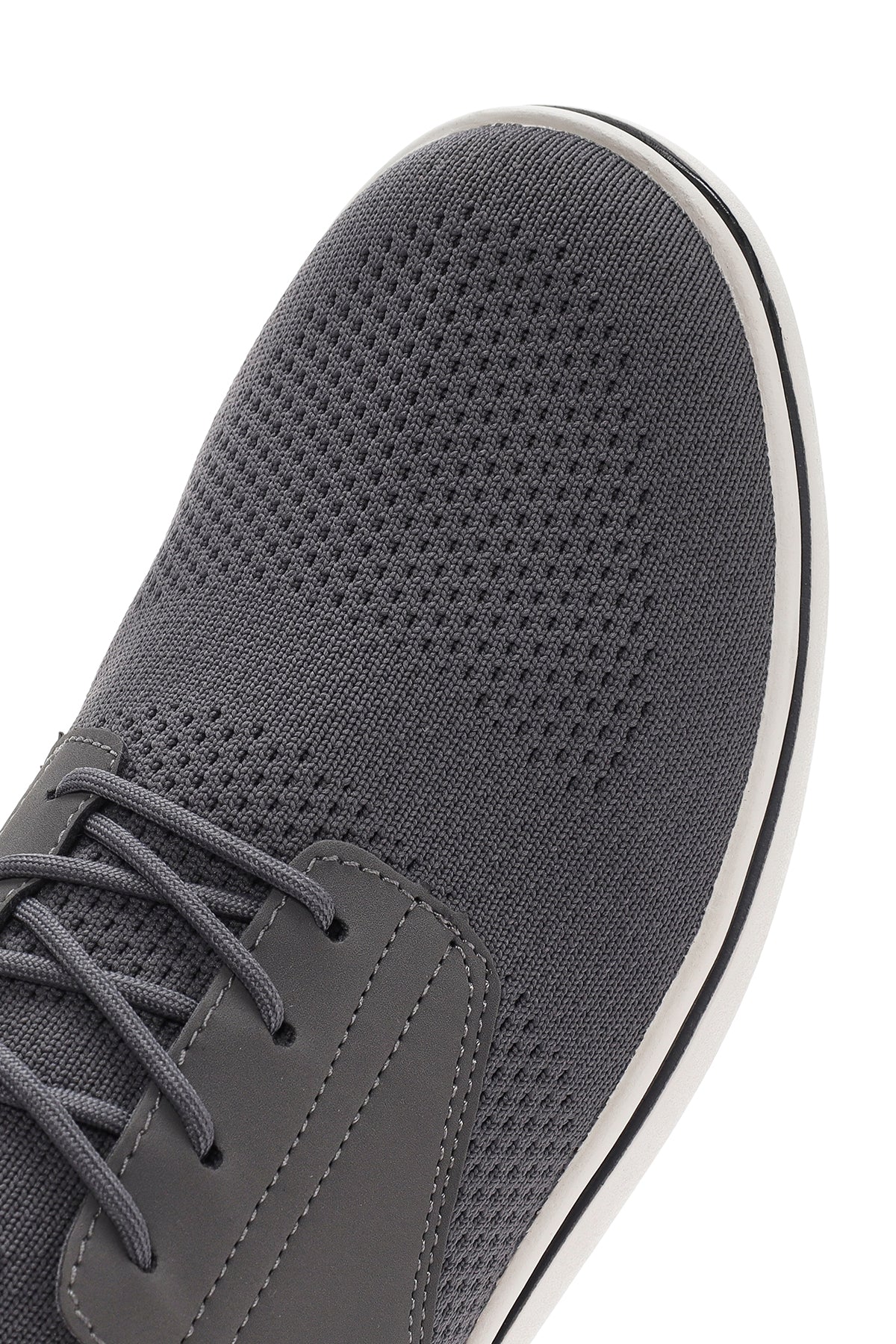 Erkek Gri Bağcıklı Kumaş Sneaker - Image 11