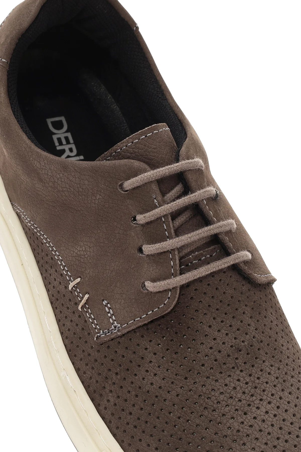 Erkek Gri Bağcıklı Süet Deri Casual Ayakkabı - Image 9