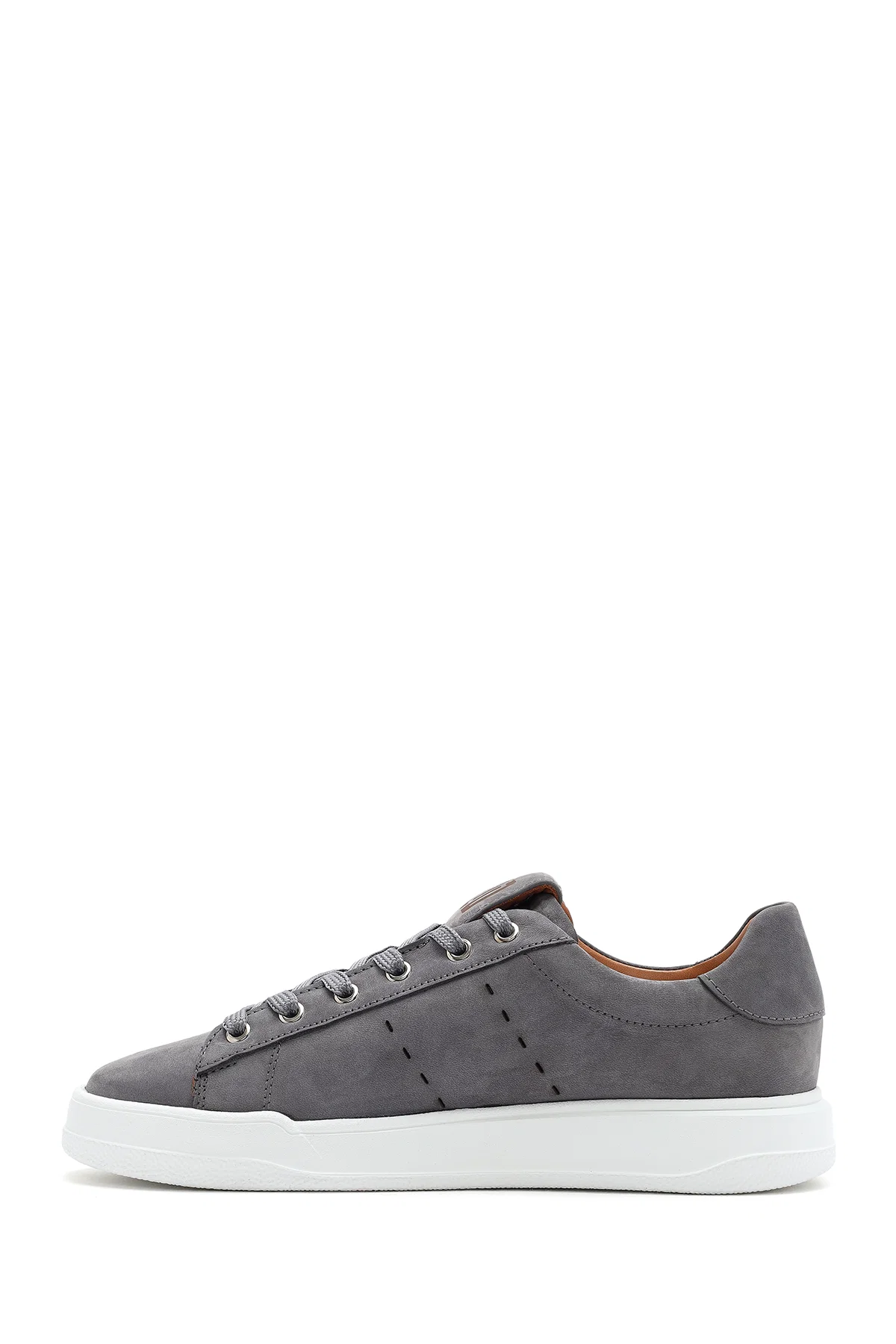 Erkek Gri Bağcıklı Süet Deri Sneaker - Image 2