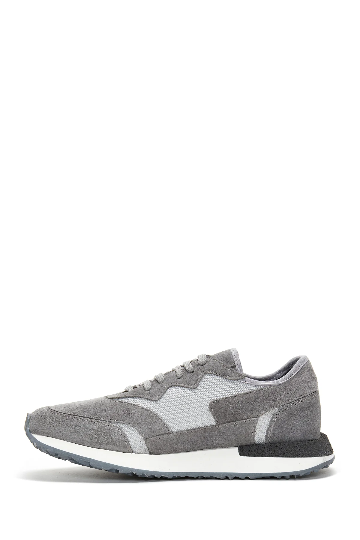 Erkek Gri Deri Sneaker - Image 2