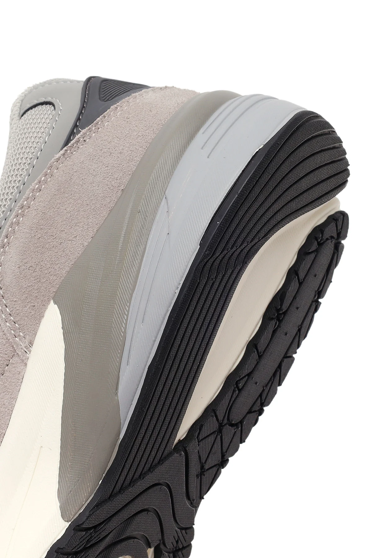 Erkek Gri Kalın Tabanlı Bağcıklı Deri Sneaker - Image 9