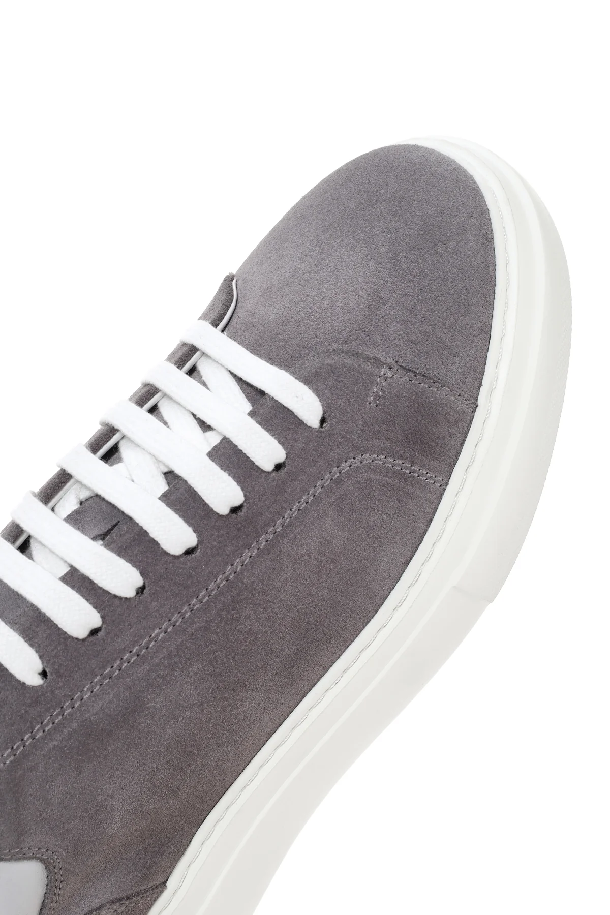 Erkek Gri Kalın Tabanlı Süet Deri Sneaker - Image 9