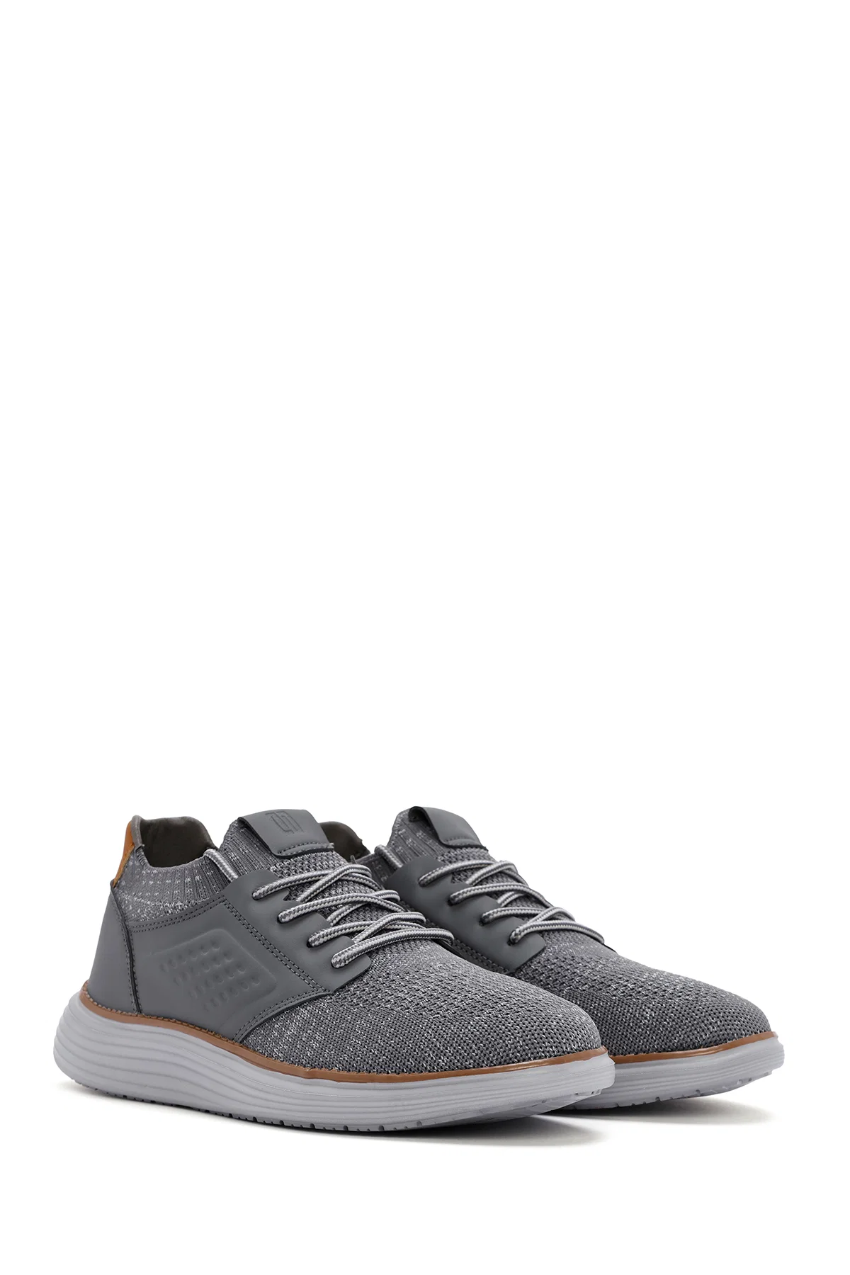 Erkek Gri Kumaş Sneaker - Image 3