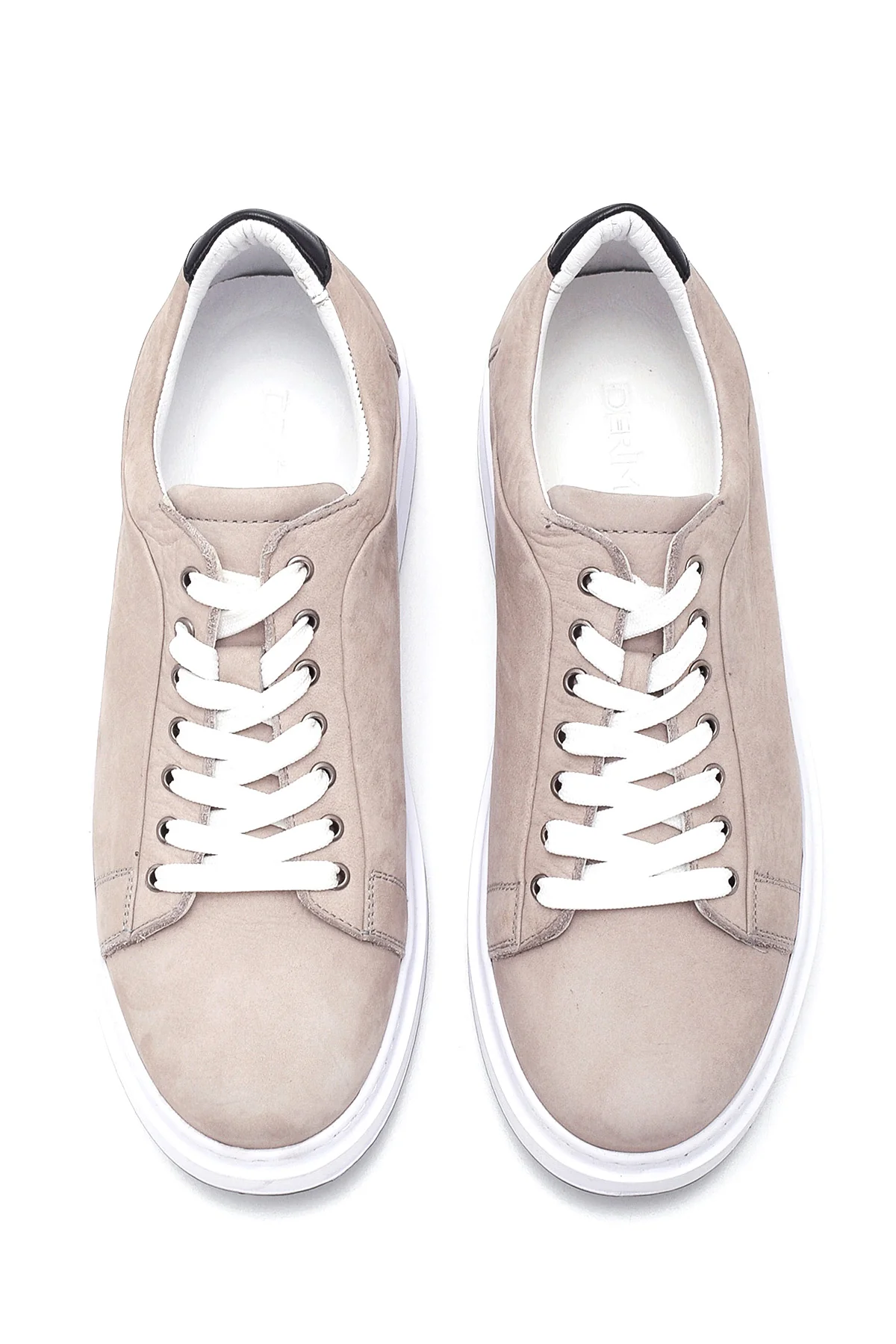 Erkek Gri Nubuk Deri Sneaker - Image 7