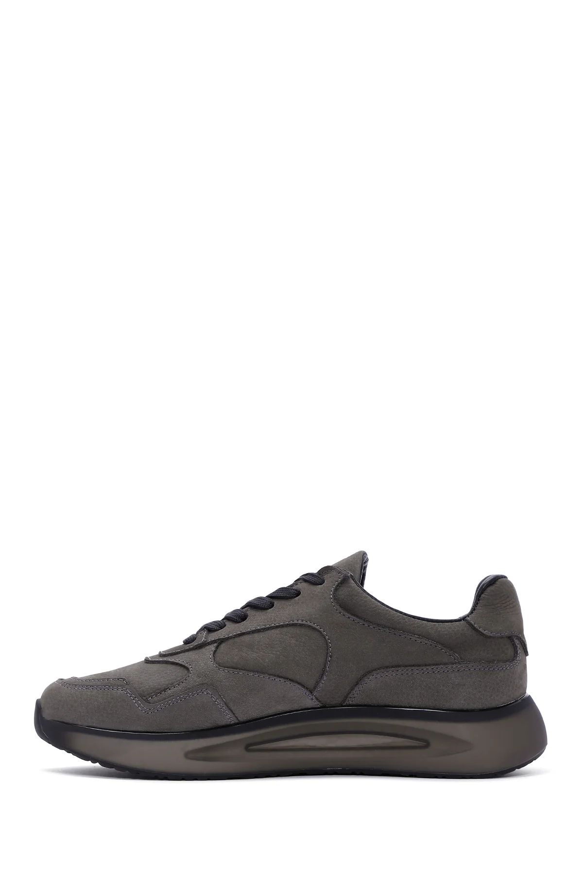 Erkek Gri Nubuk Deri Sneaker - Image 2