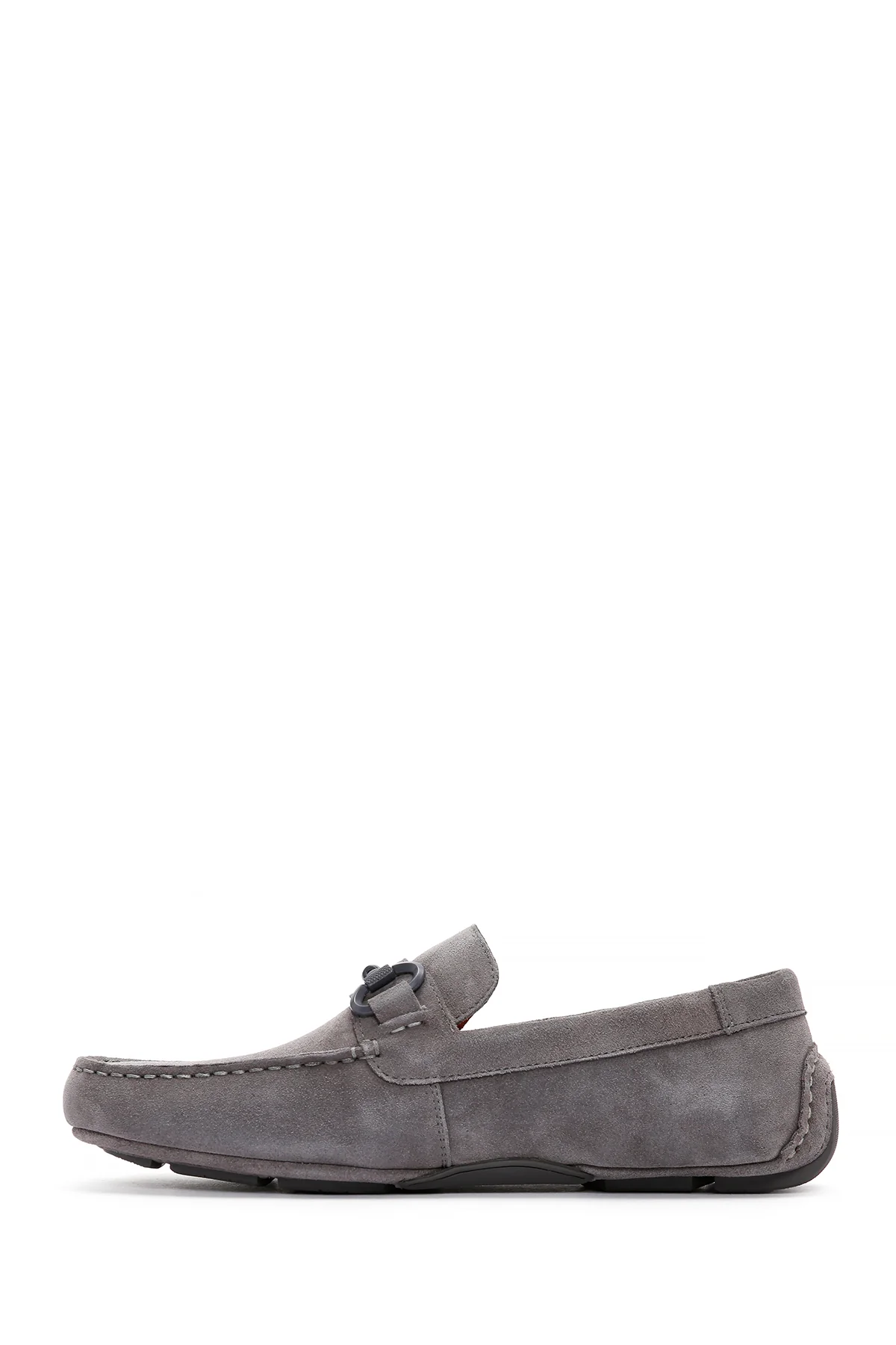 Erkek Gri Süet Deri Casual Loafer - Image 2