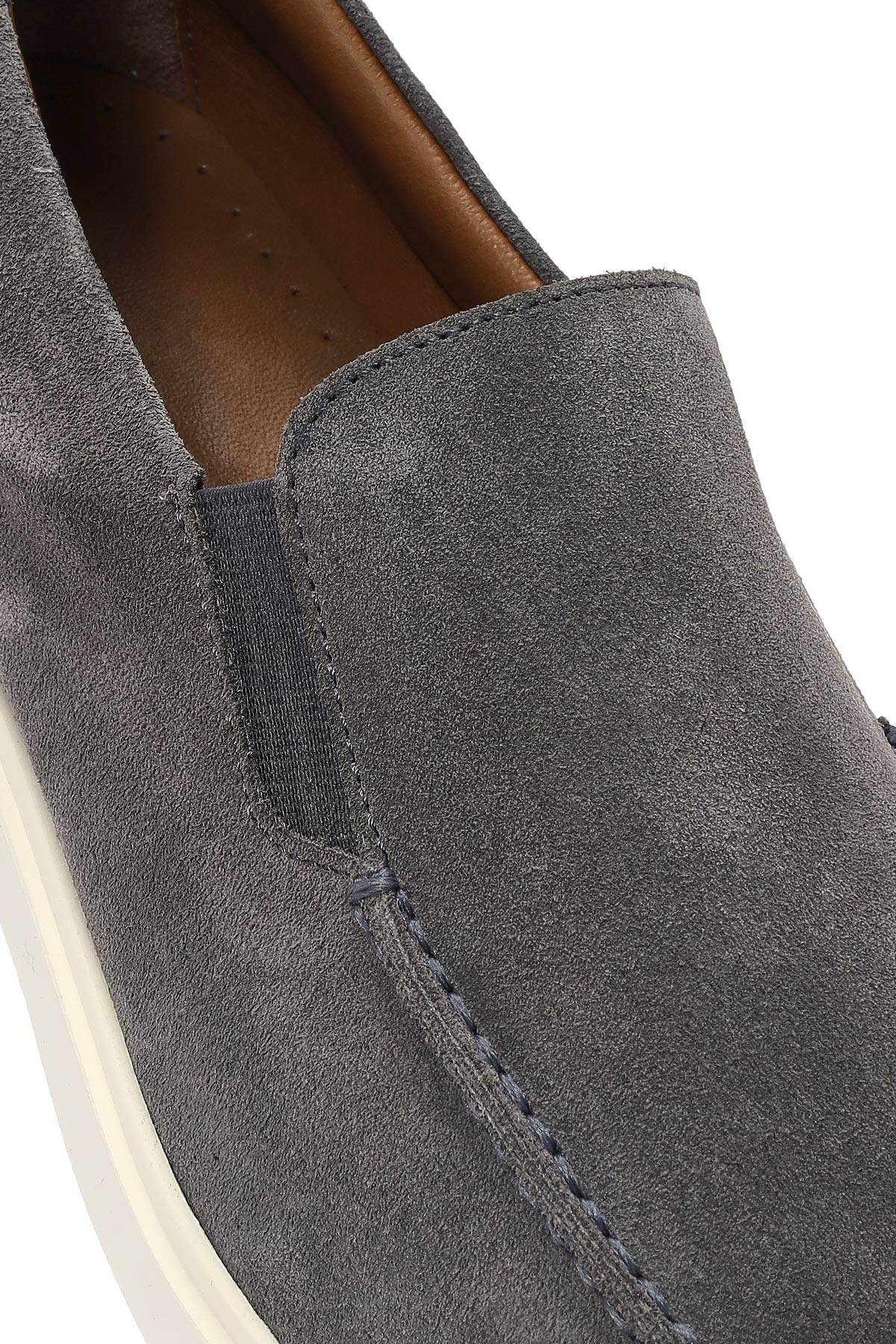 Erkek Gri Süet Deri Casual Loafer - Image 9