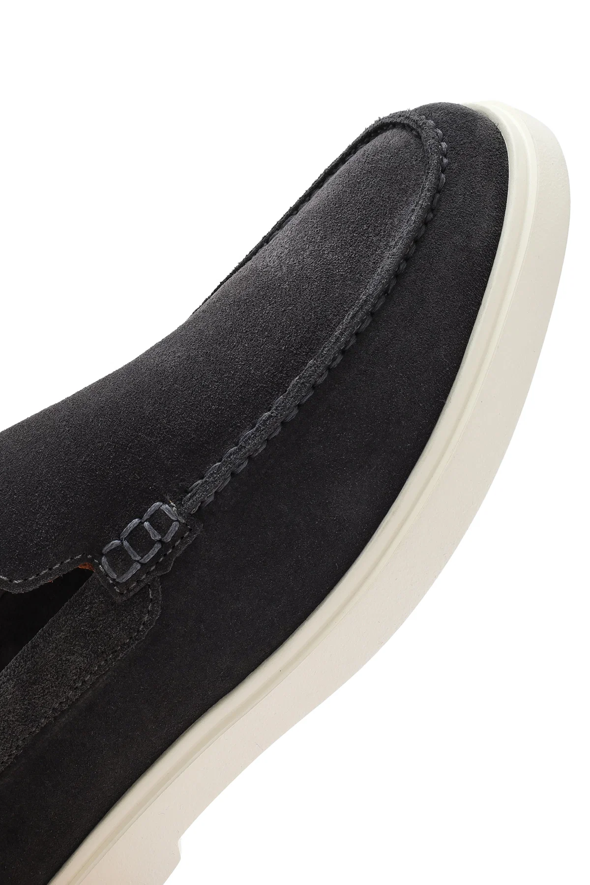 Erkek Gri Süet Deri Casual Loafer - Image 8