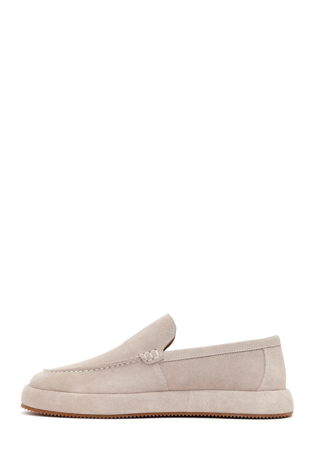 Erkek Gri Süet Deri Casual Loafer - Image 3