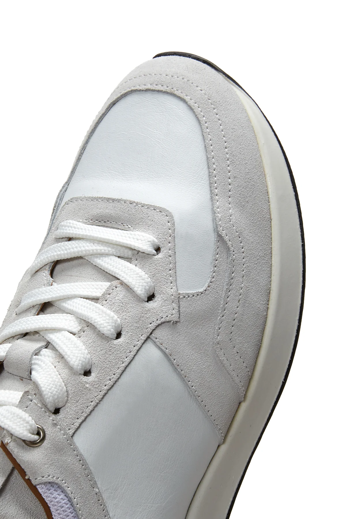 Erkek Gri Süet Deri Sneaker - Image 8