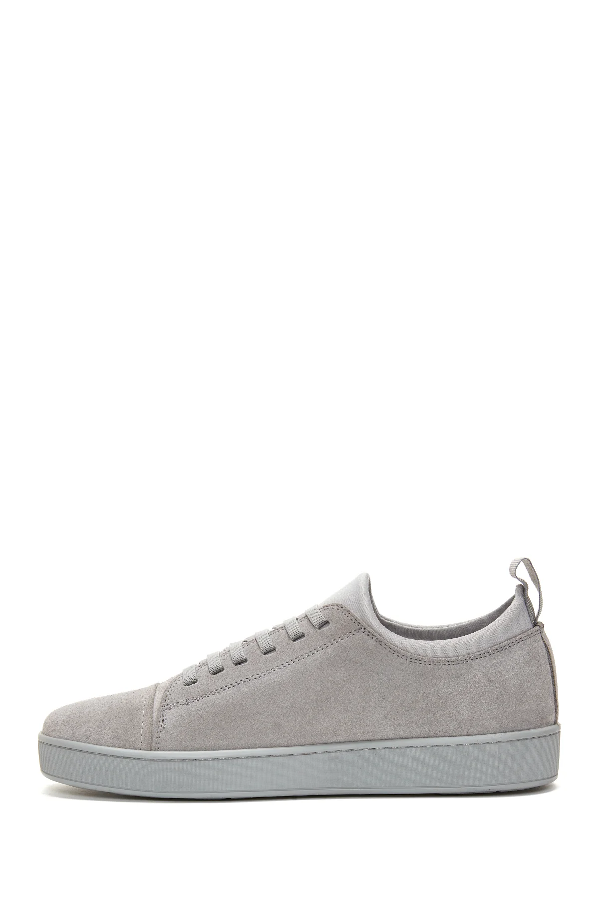 Erkek Gri Süet Deri Sneaker - Image 2