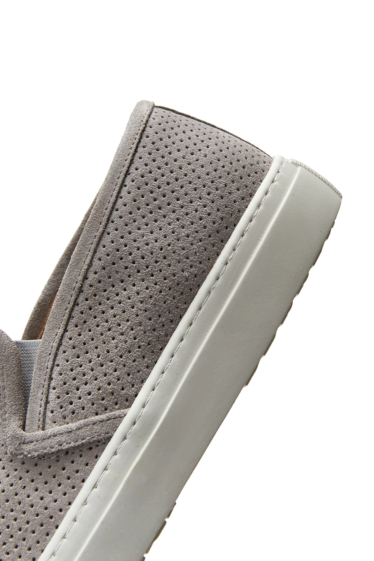Erkek Gri Süet Deri Spor Loafer - Image 7