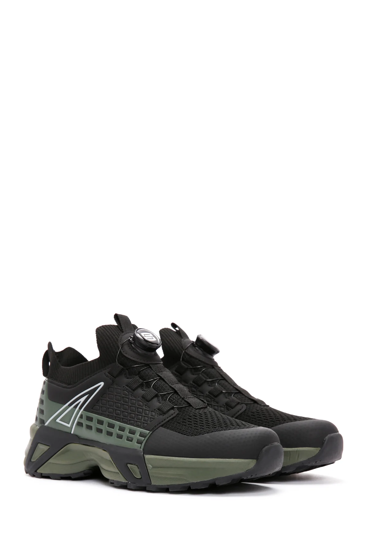 Erkek Haki Bağcık Mekanizmalı Kalın Tabanlı Deri Sneaker - Image 3