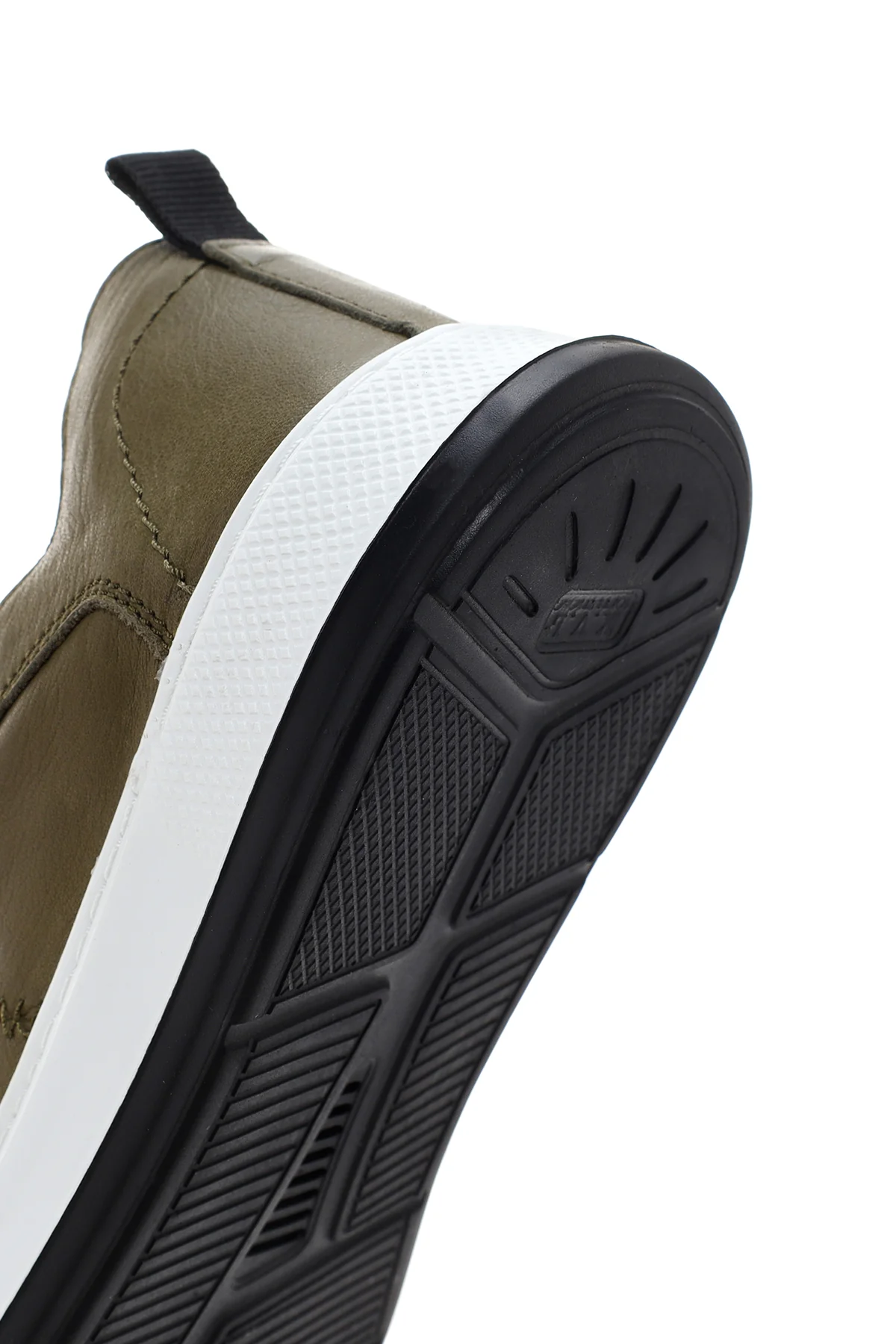 Erkek Haki Bağcıklı Deri Sneaker - Image 9