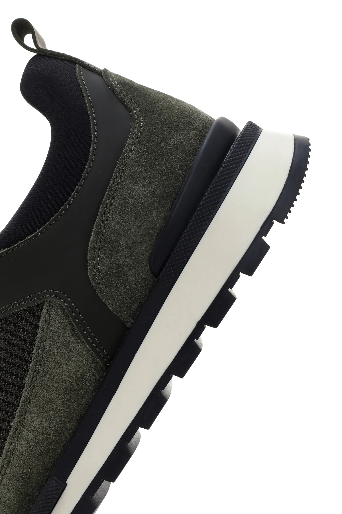 Erkek Haki Bağcıklı Deri Sneaker - Image 7