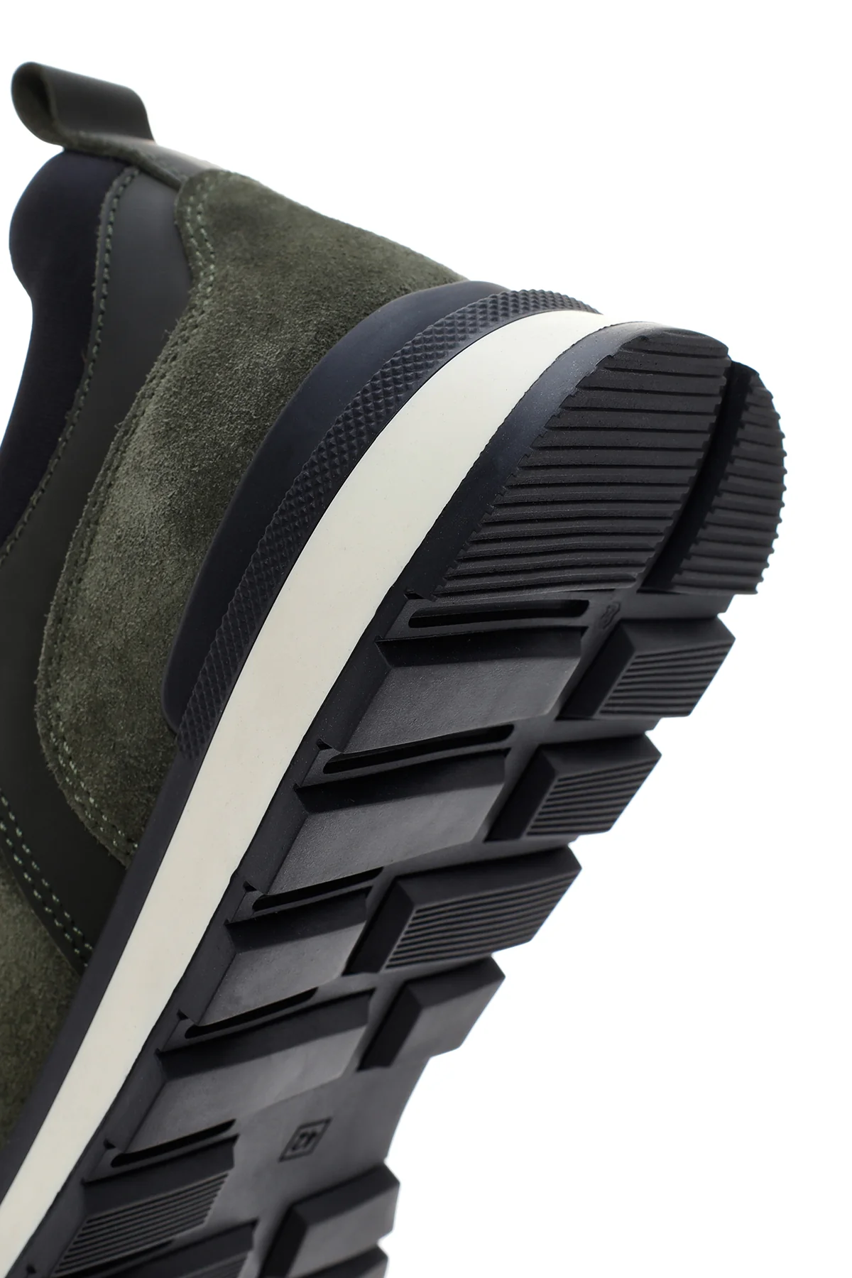 Erkek Haki Bağcıklı Deri Sneaker - Image 8
