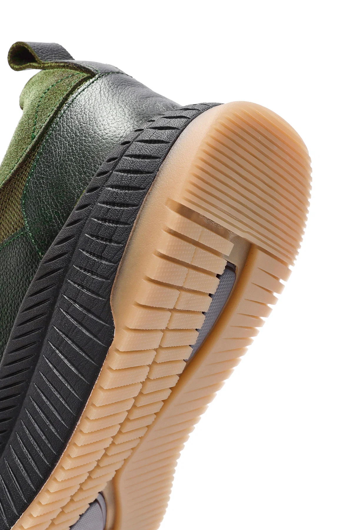 Erkek Haki Bağcıklı Deri Sneaker - Image 8