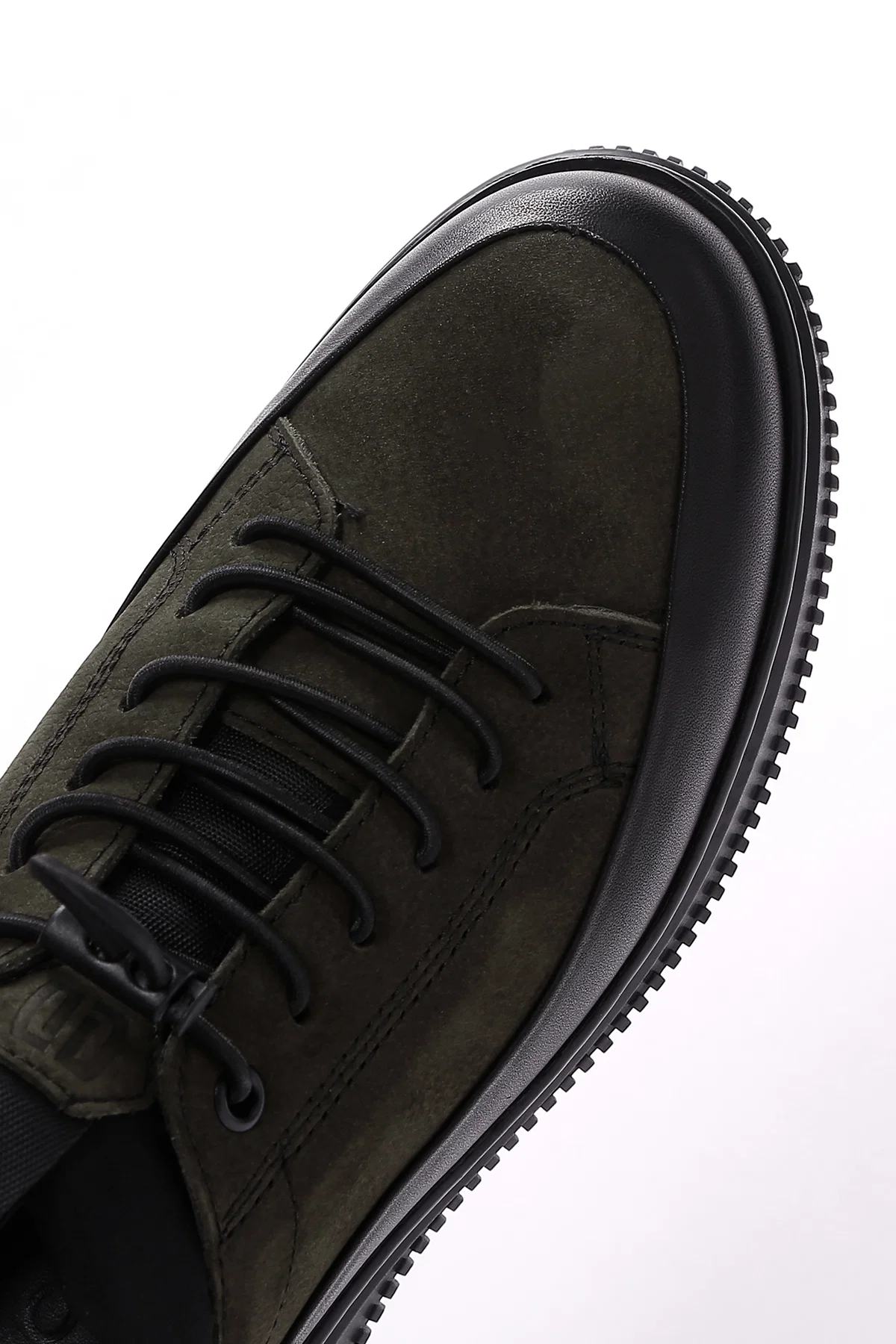 Erkek Haki Bağcıklı Nubuk Deri Casual Sneaker - Image 9