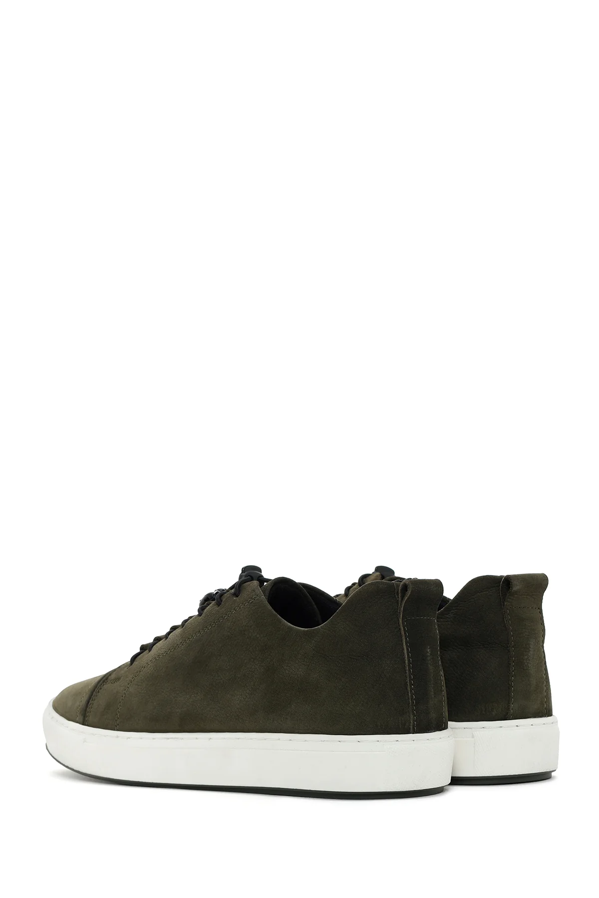 Erkek Haki Bağcıklı Nubuk Deri Sneaker - Image 5