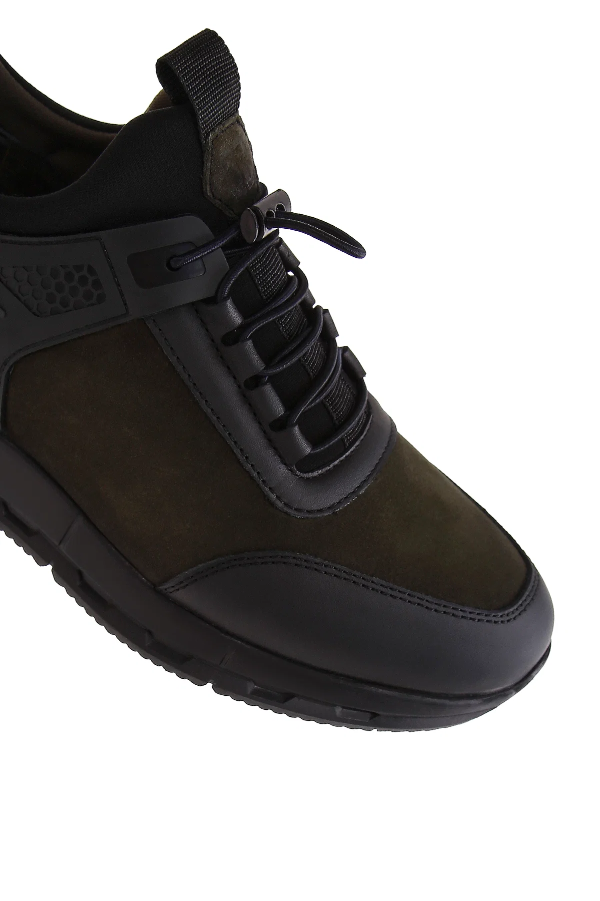 Erkek Haki Bağcıklı Nubuk Deri Sneaker - Image 10