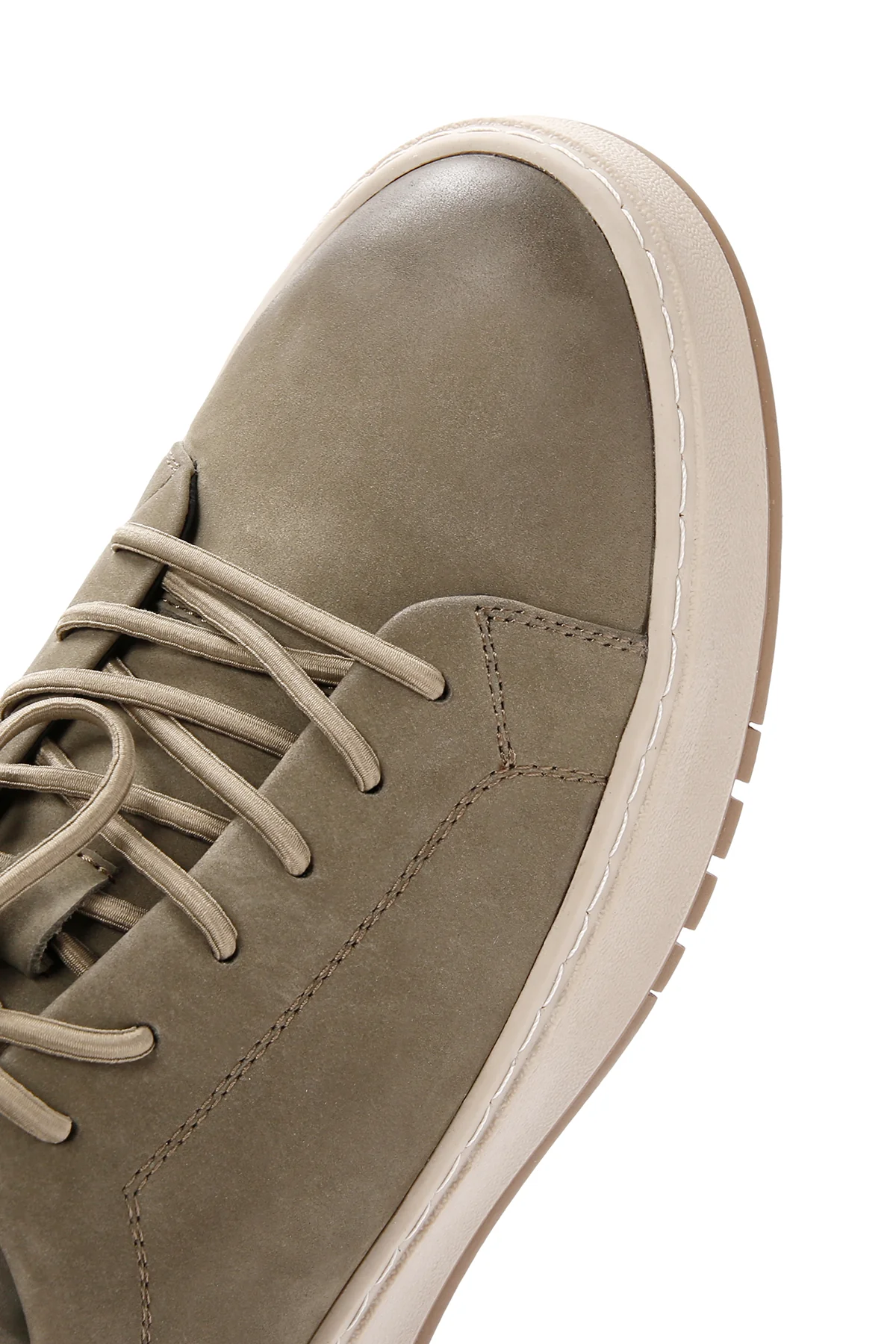 Erkek Haki Bağcıklı Nubuk Deri Sneaker - Image 11