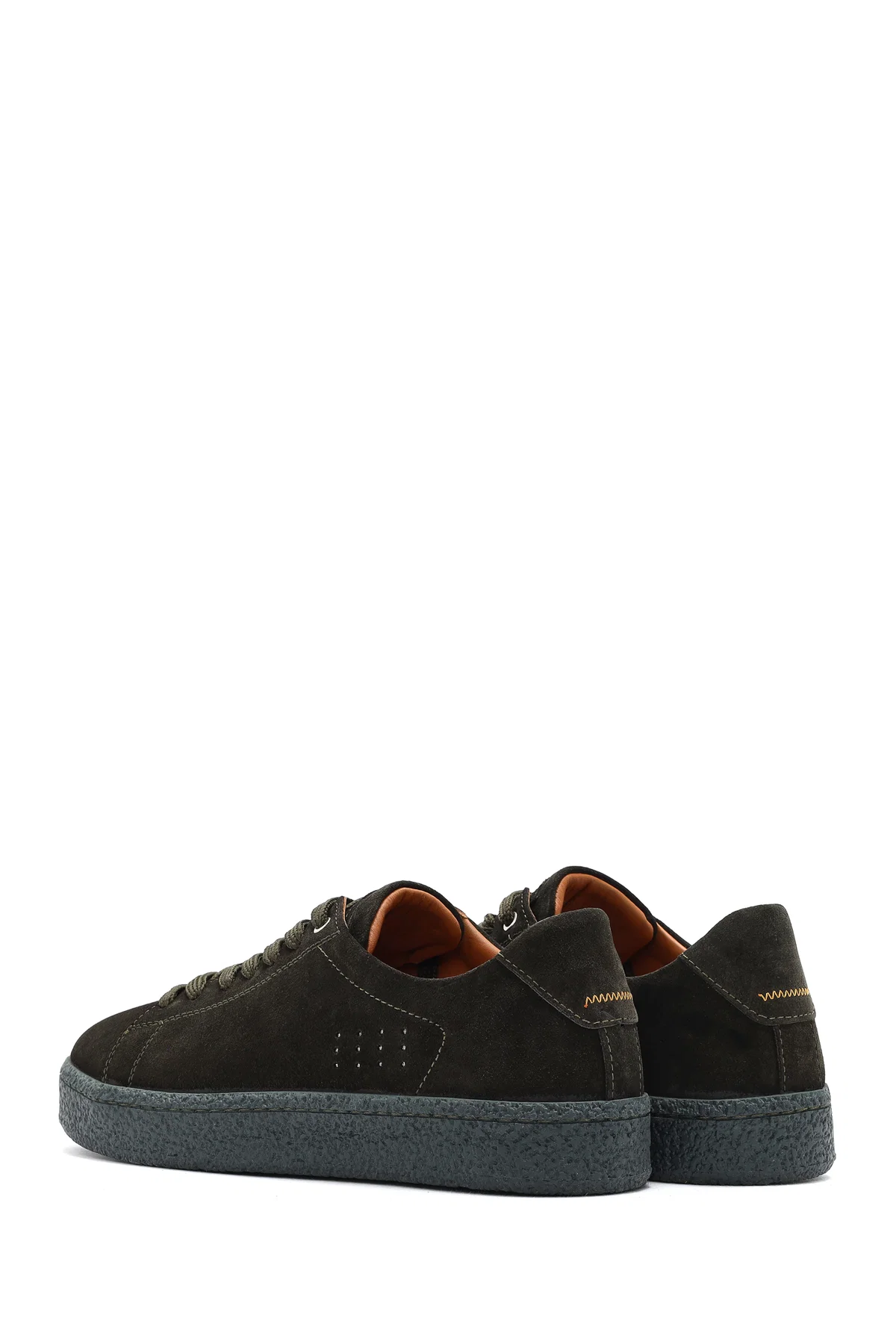 Erkek Haki Bağcıklı Süet Deri Sneaker - Image 5