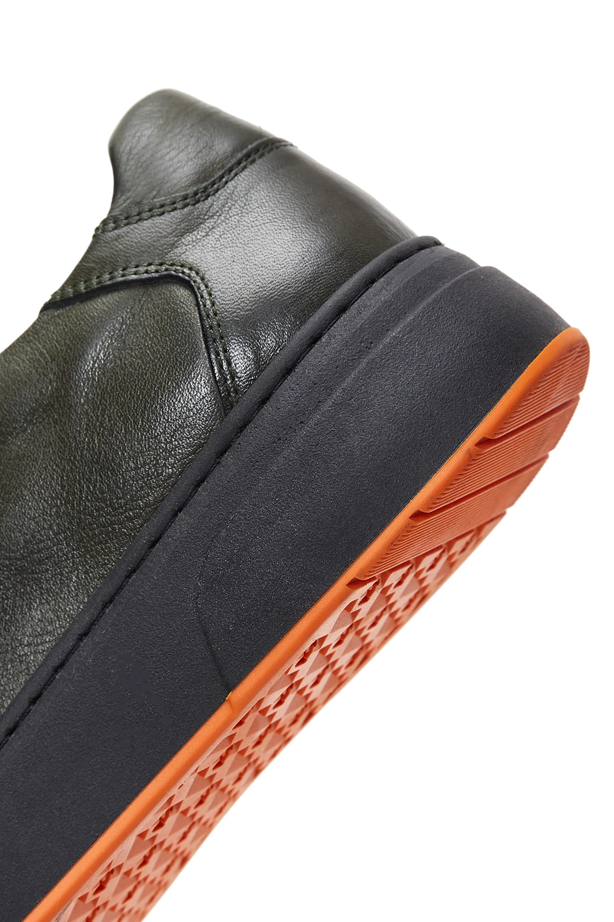 Erkek Haki Deri Kalın Tabanlı Sneaker - Image 8