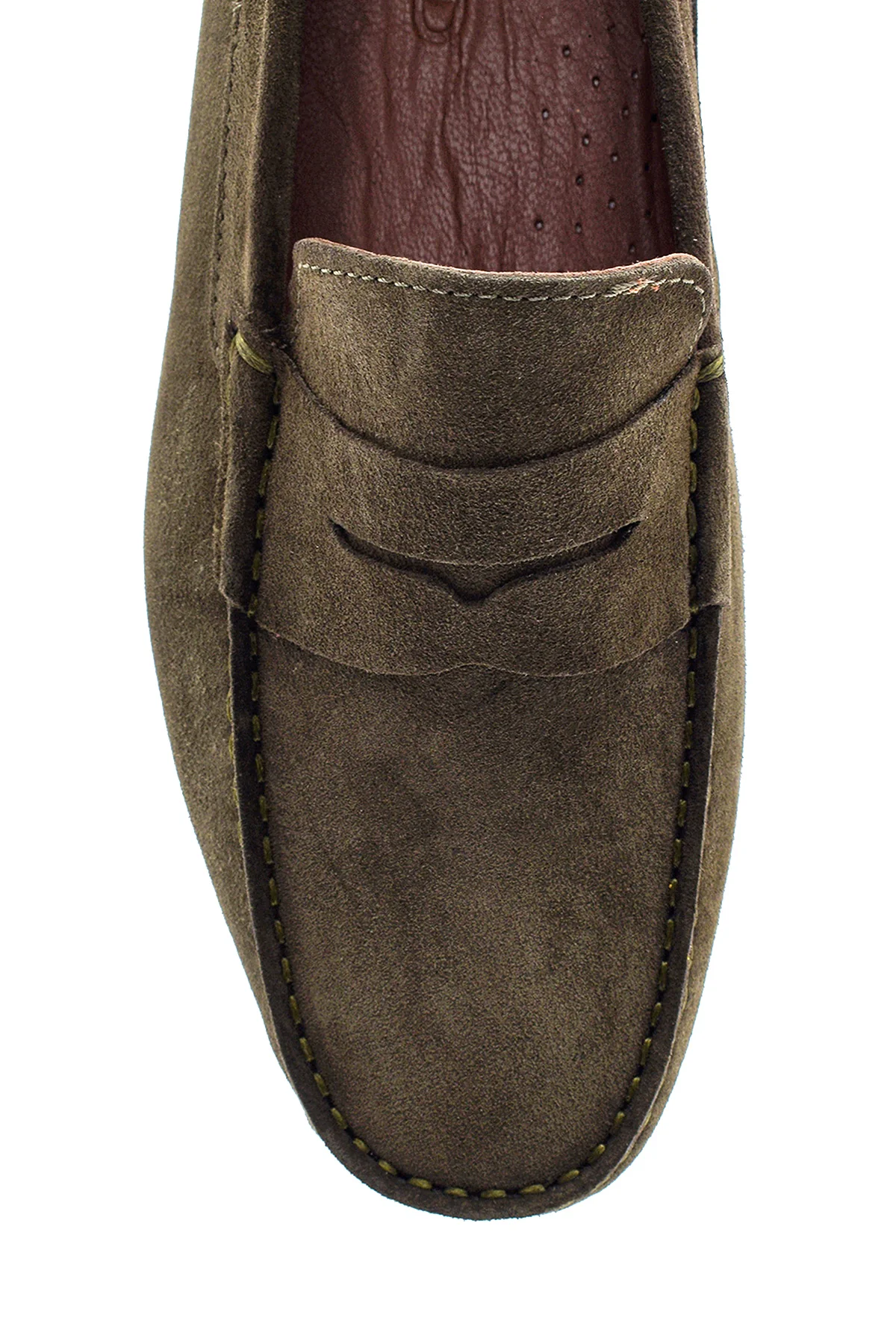Erkek Haki Deri Süet Casual Loafer - Image 6